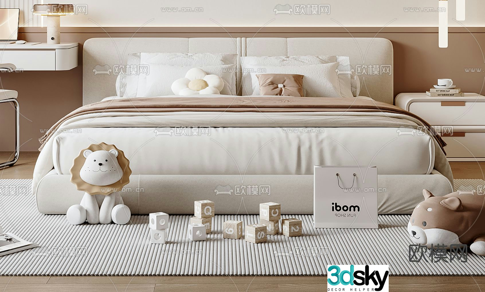 Modern children’s bed 3d model