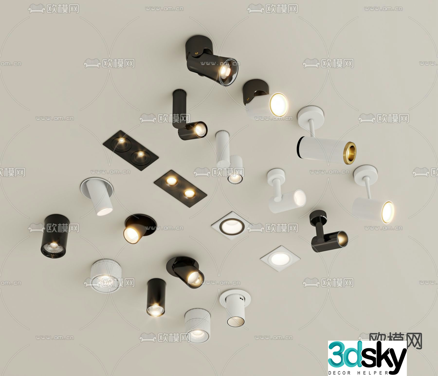 Modern downlight spotlight 3d model