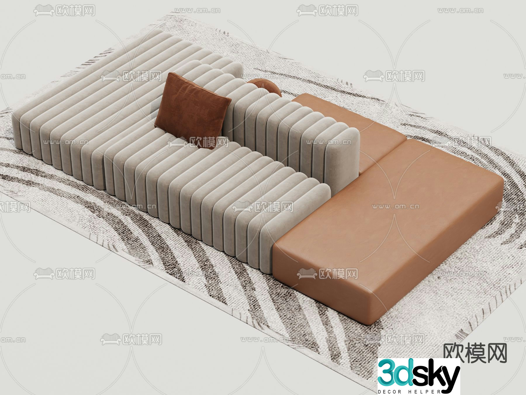 Public sofa lobby sofa 3d model