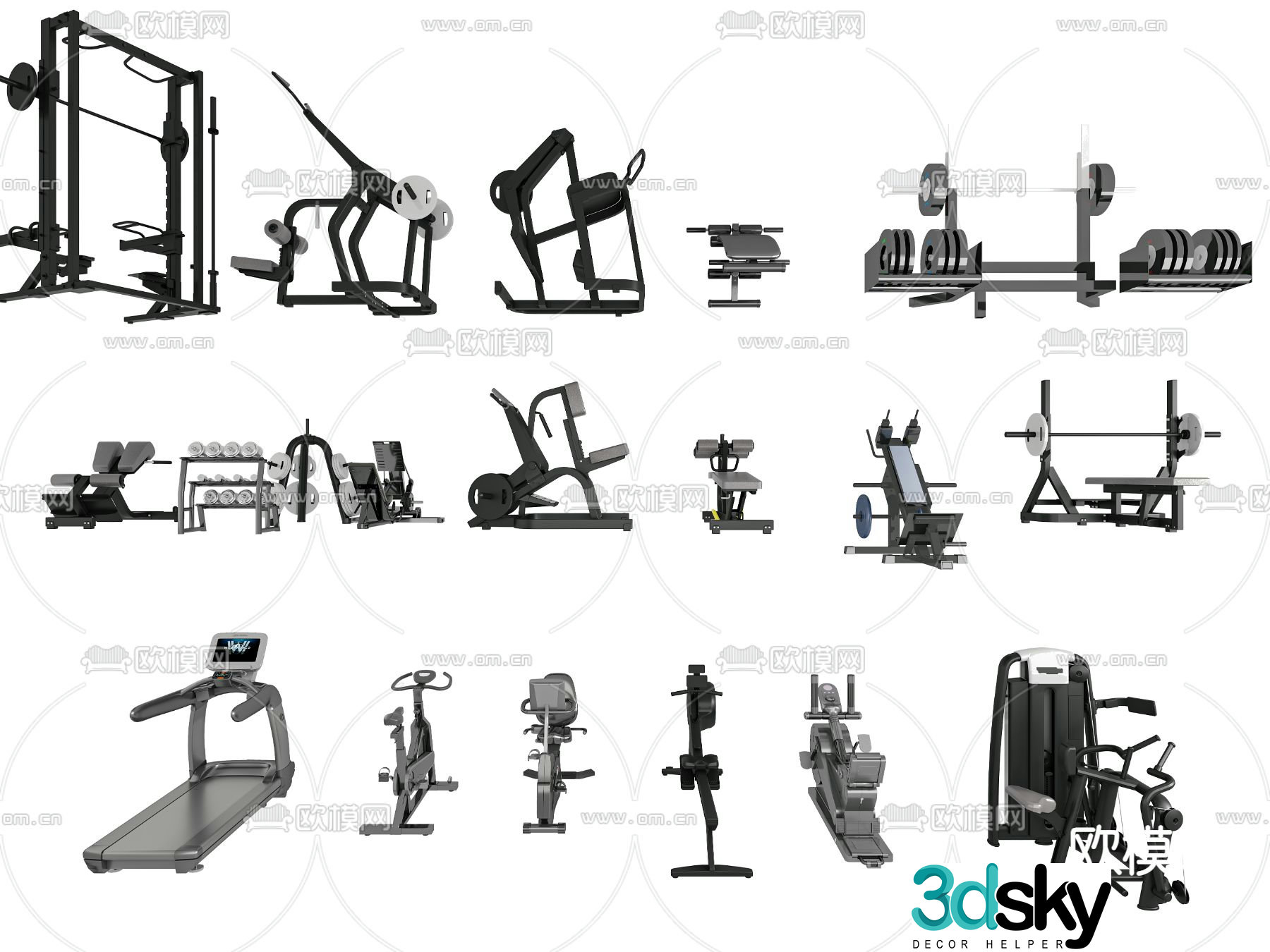 fitness equipment fitness equipment spinning 3d model