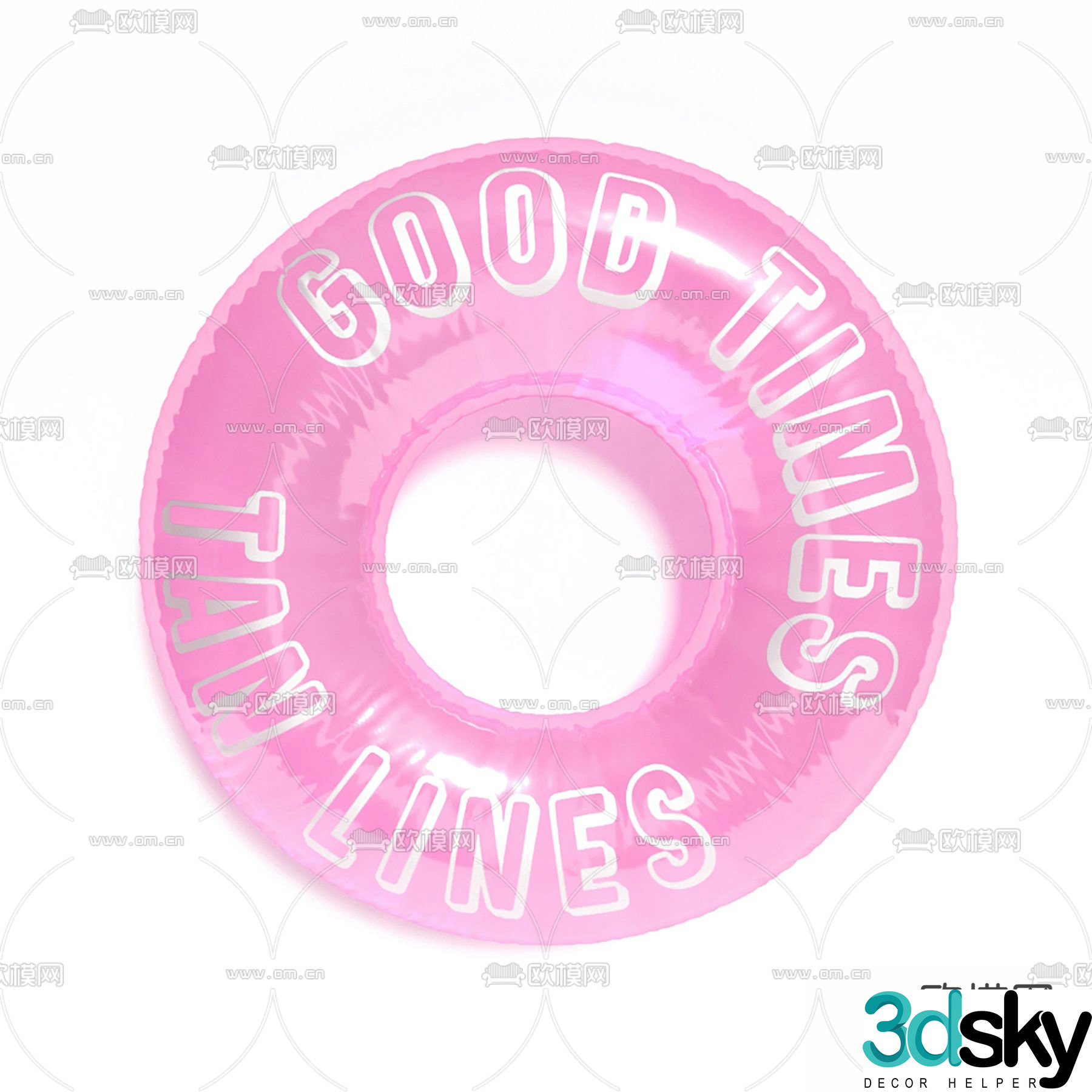 Inflatable ring swimming ring lifebuoy 3d model