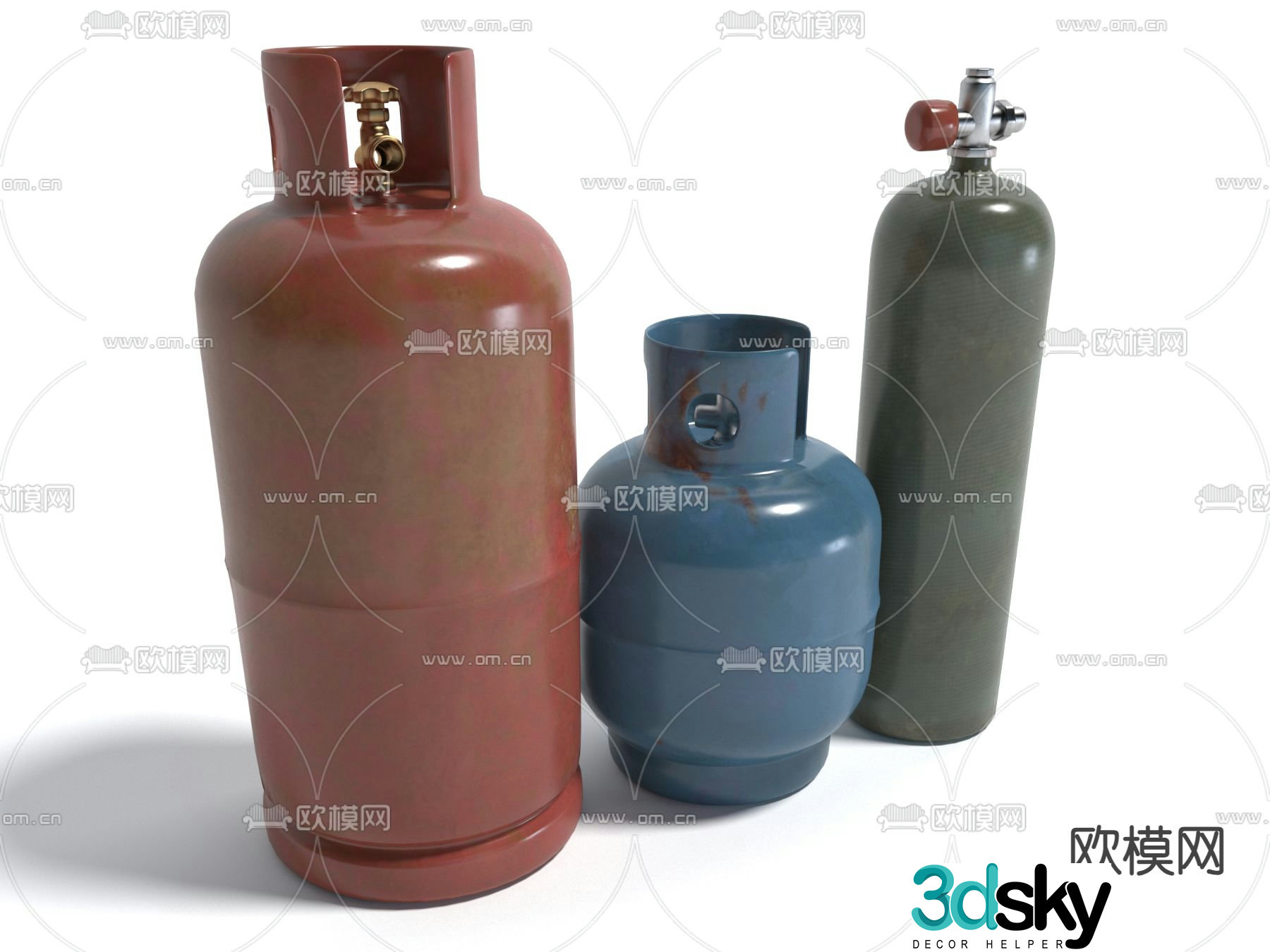 Gas tank liquefied gas tank oxygen tank industrial equipment 3d model