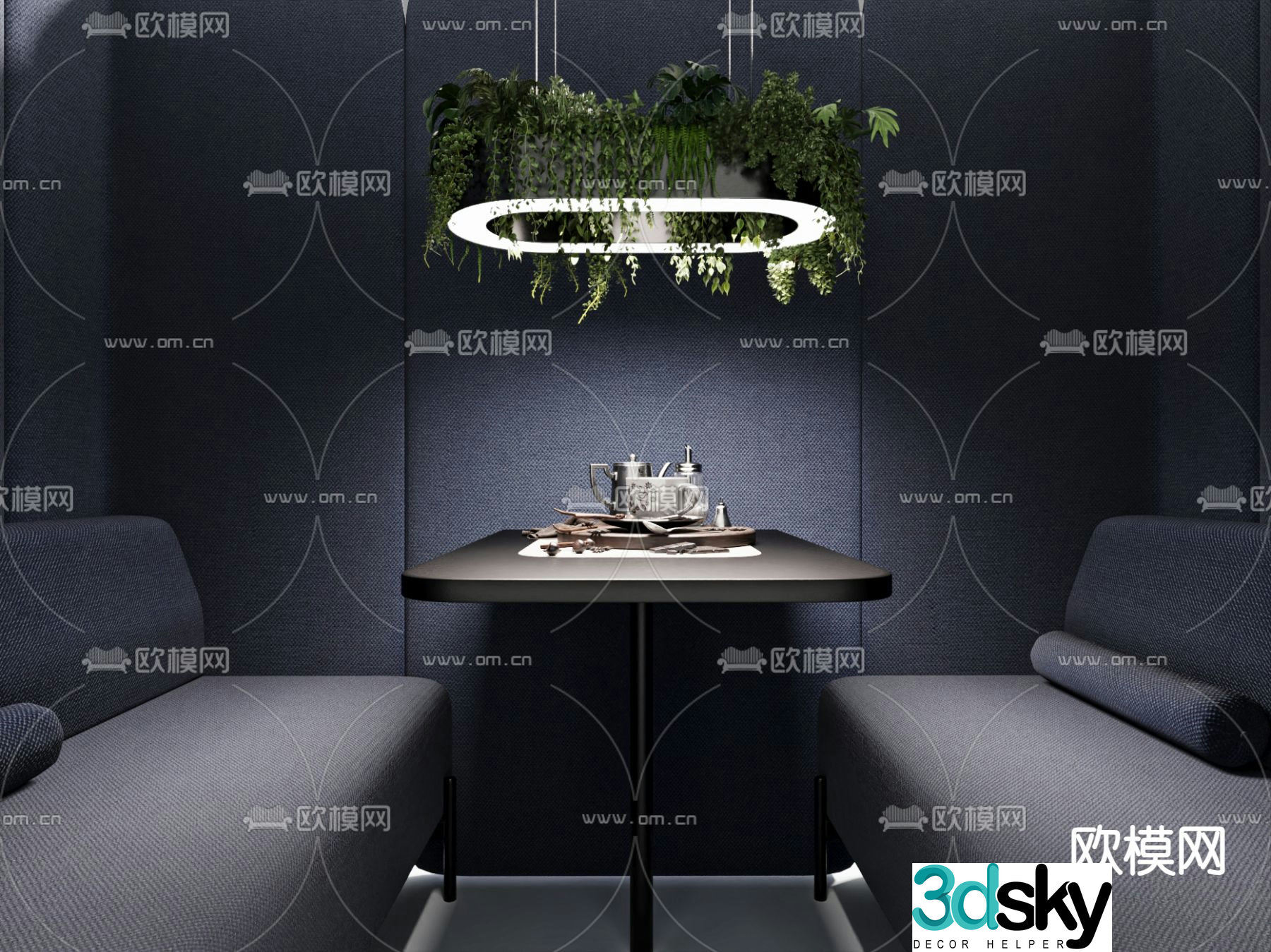 Card seat sofa restaurant card seat 3d model