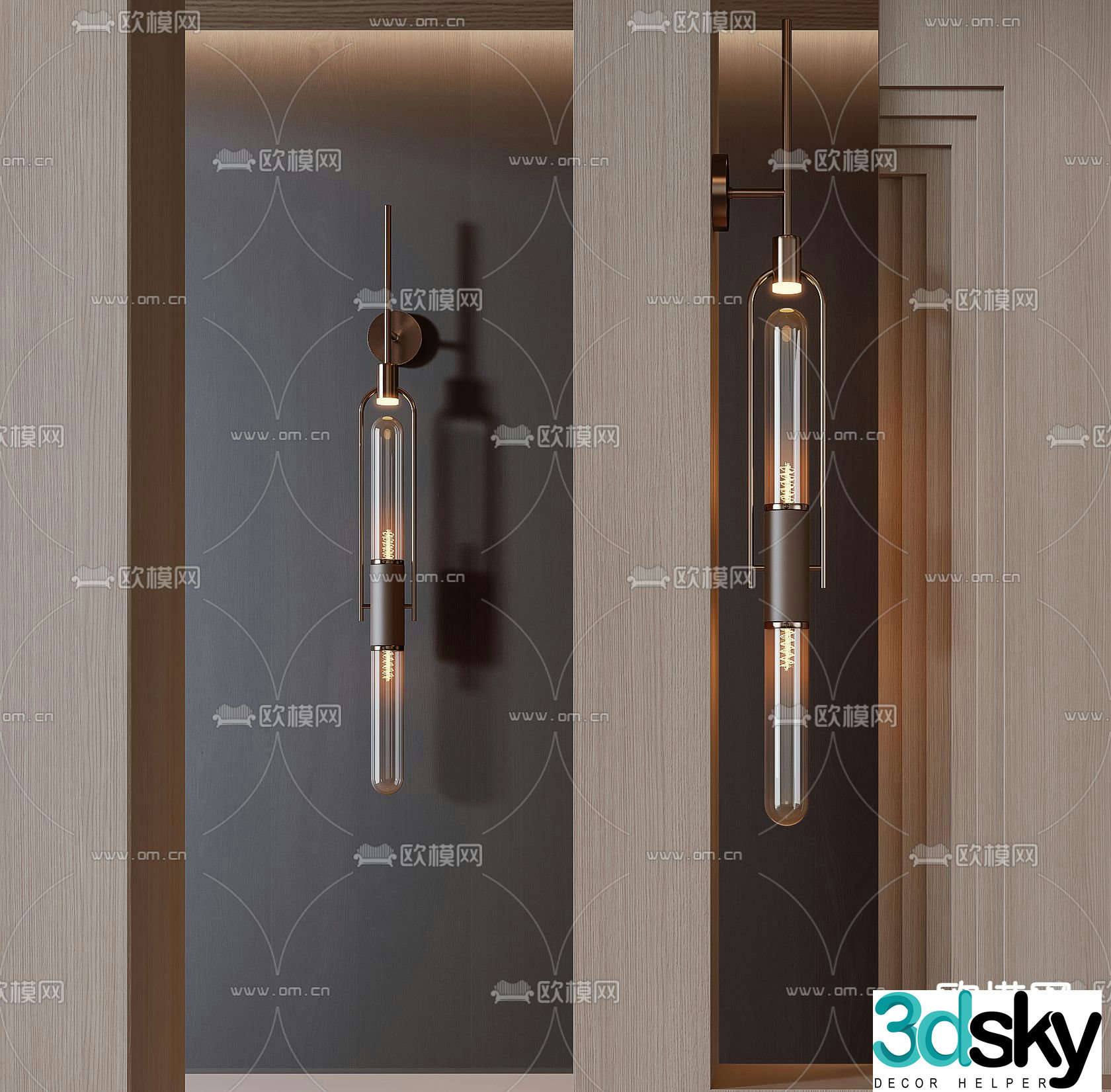 Light luxury wall lamp long wall lamp 3d model