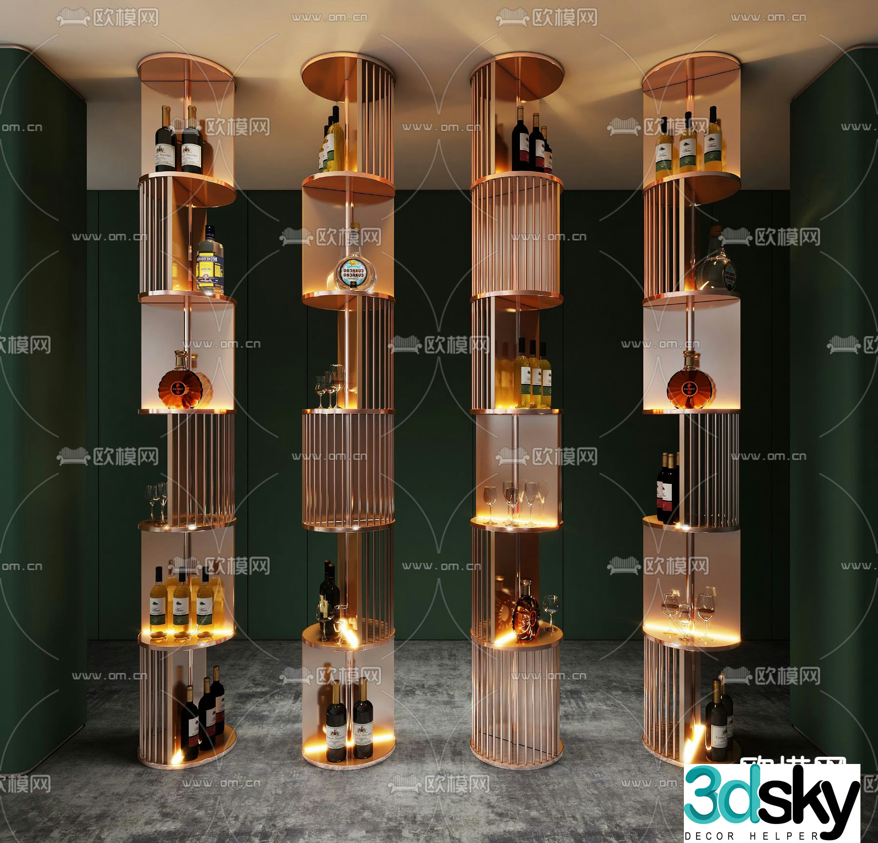 Red wine rack red wine display sales wine rack 3d model