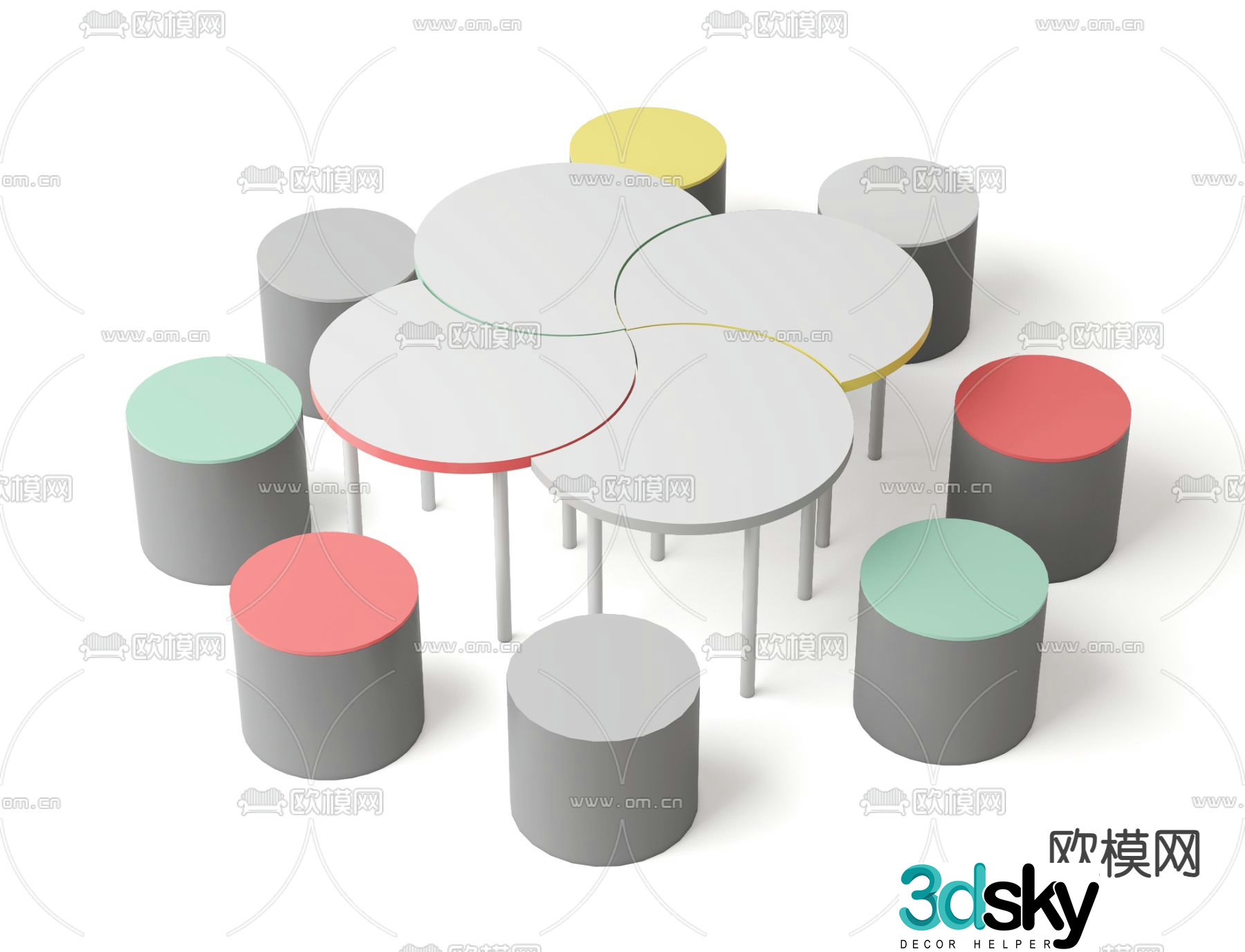 Children’s tables and chairs Toddler tables and chairs 3d model