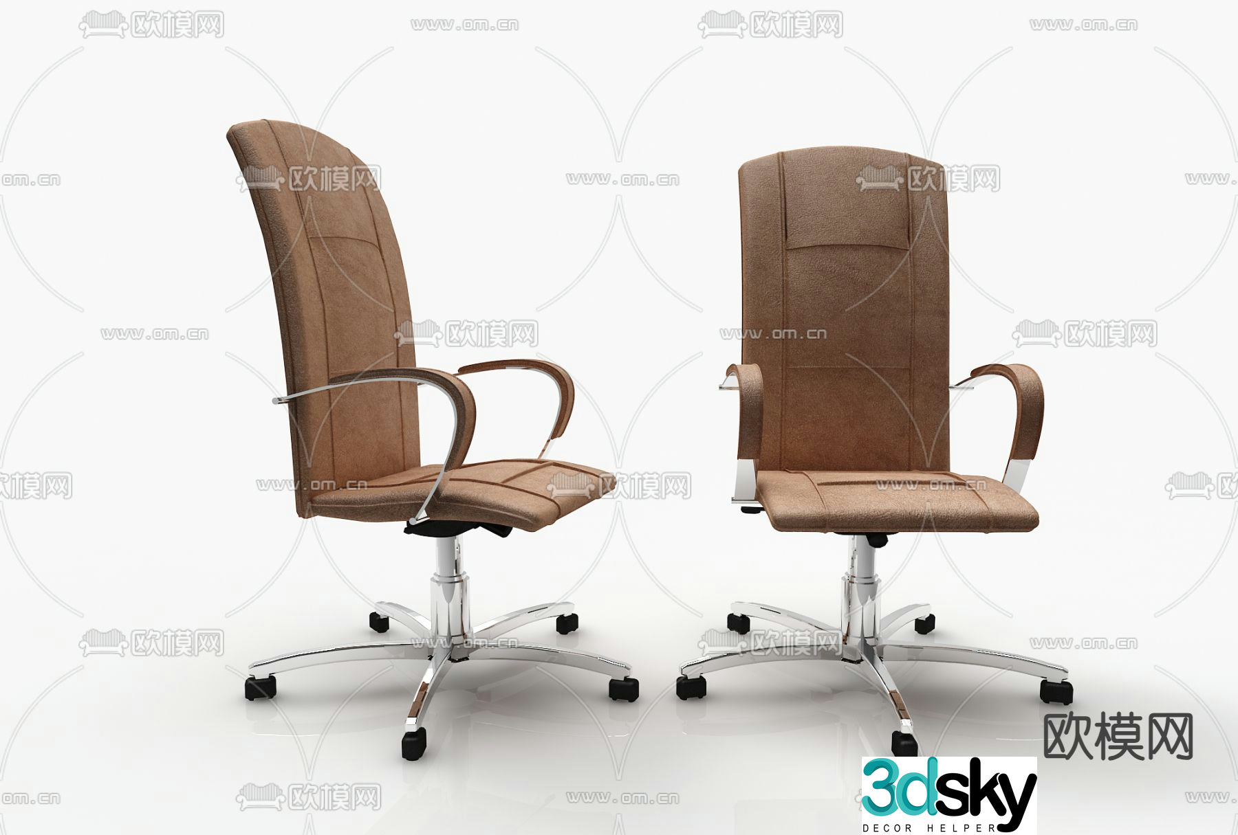 Modern single chair office chair training chair 3d model