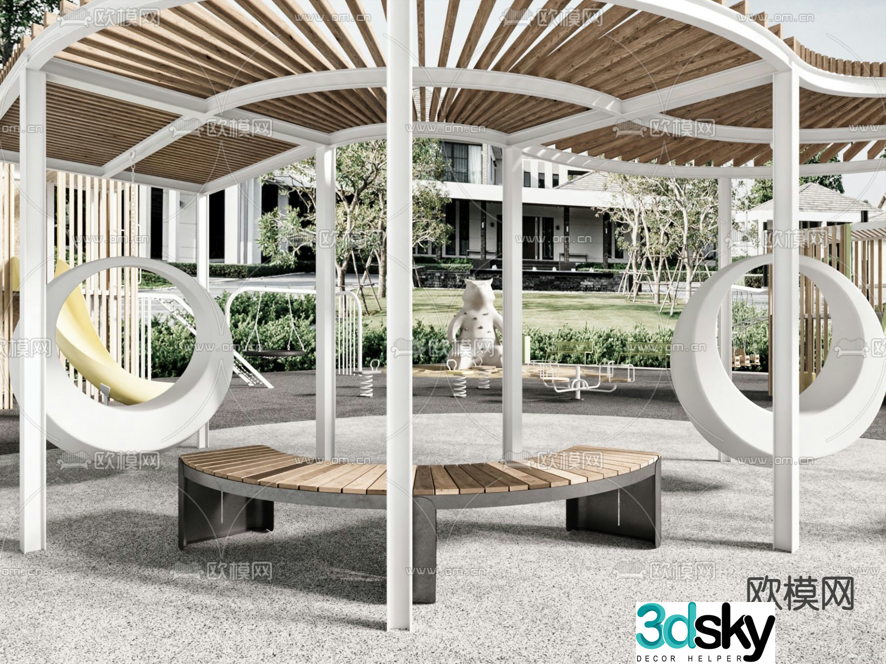 Modern children’s park amusement equipment 3d model