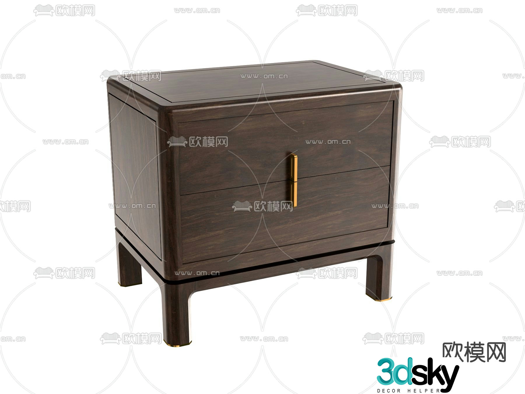 New Chinese style bedside table 3d model