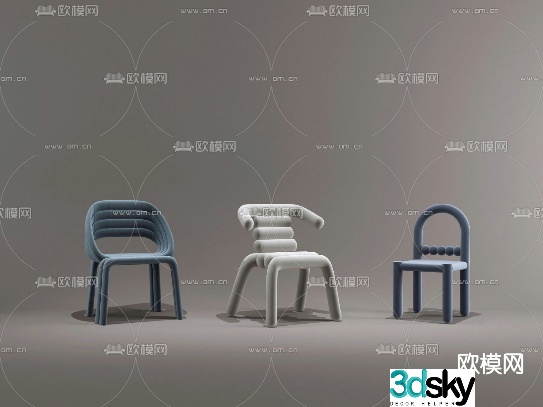 Simple single chair 3d model