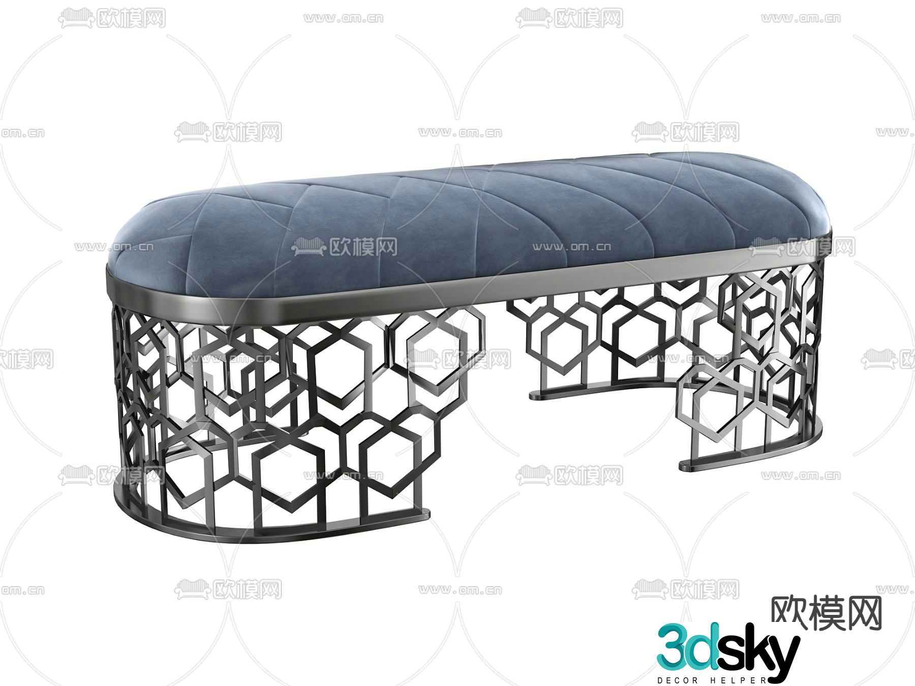 bed end stool footrest 3d model