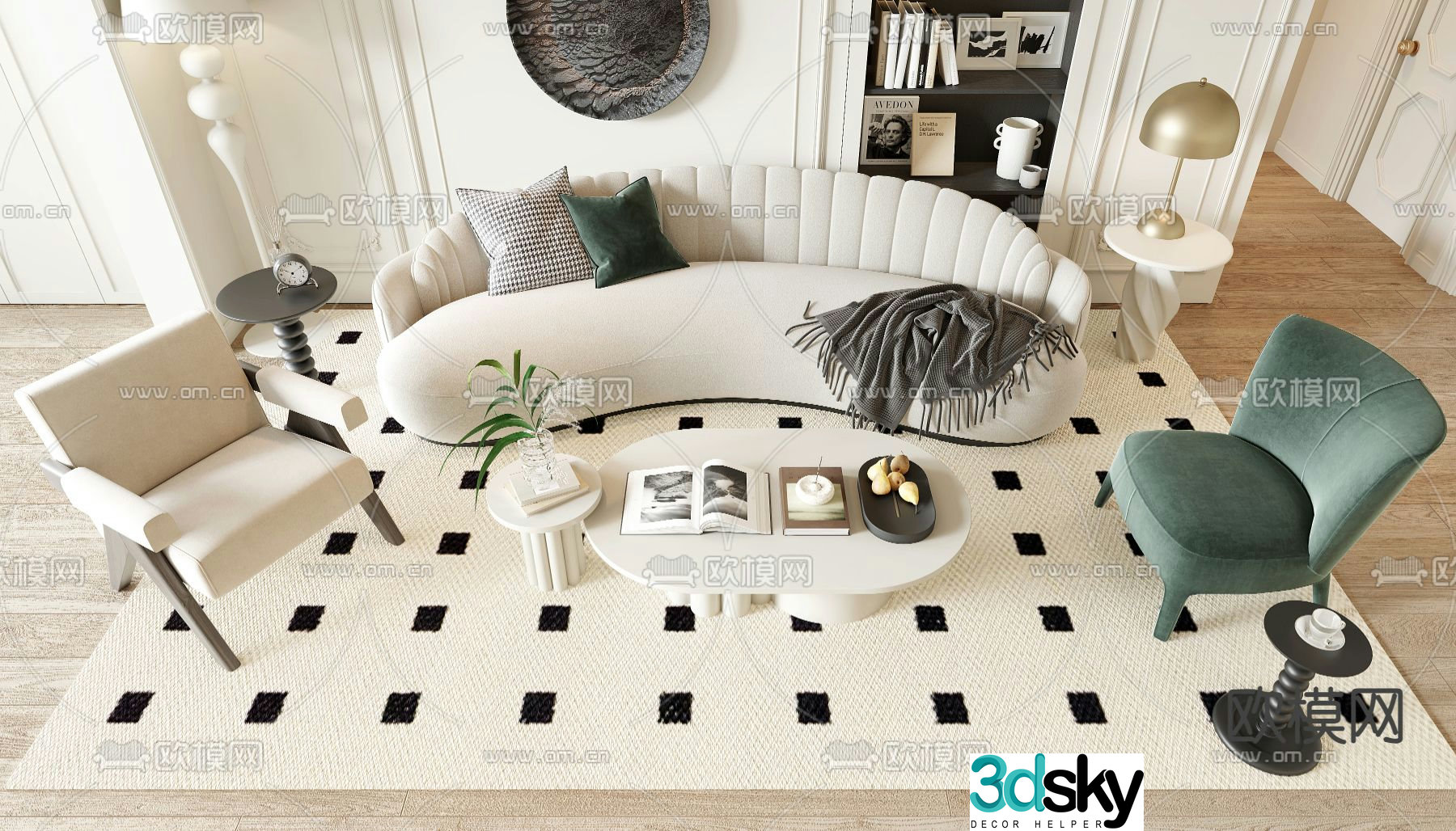 French sofa modular sofa 3d model