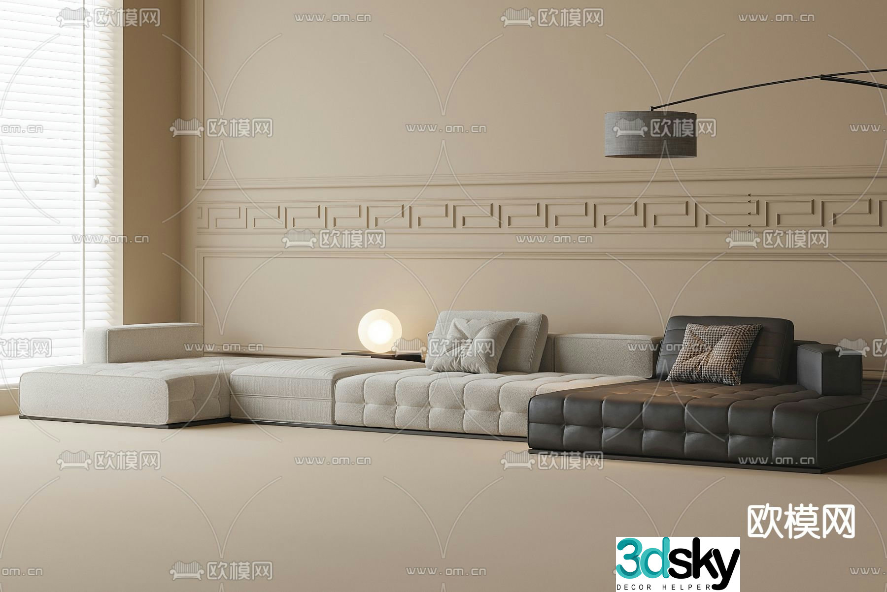 Modern sofa combination multi-person sofa corner sofa 3d model