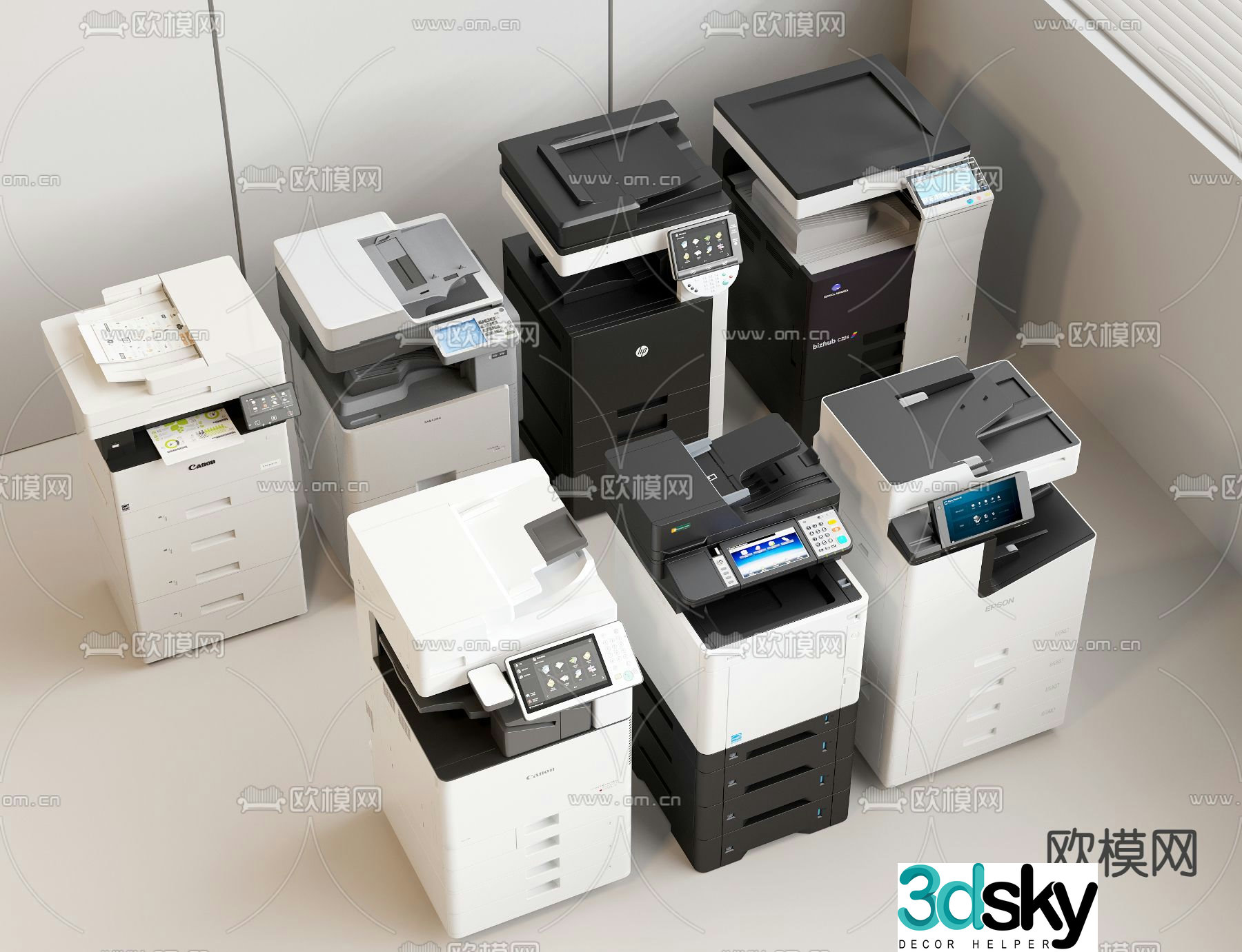 printer copier scanner 3d model