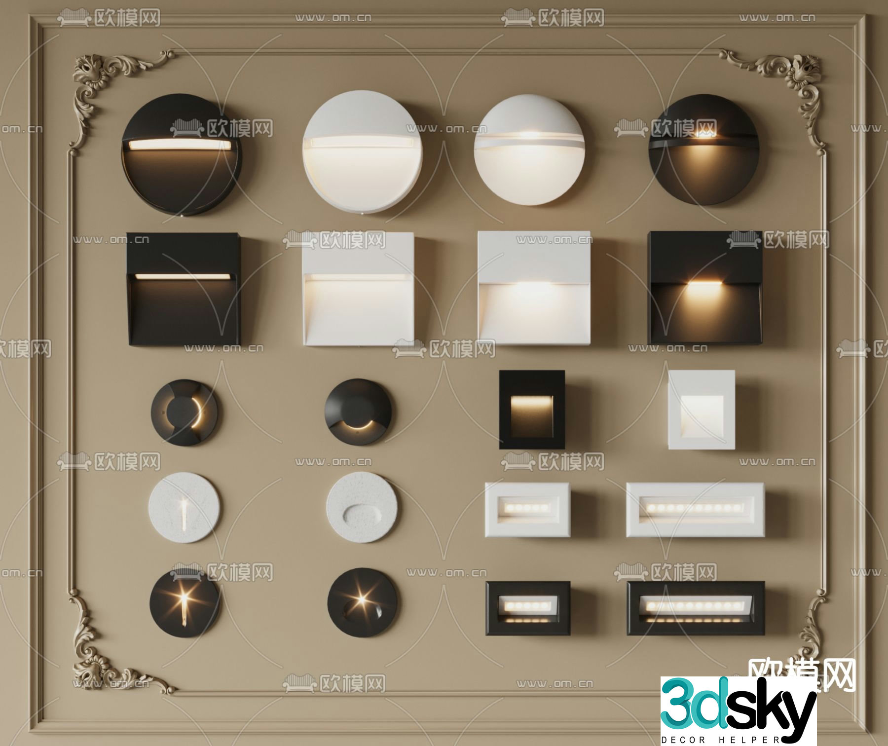 Modern wall lamp stair lamp sensor lamp 3d model