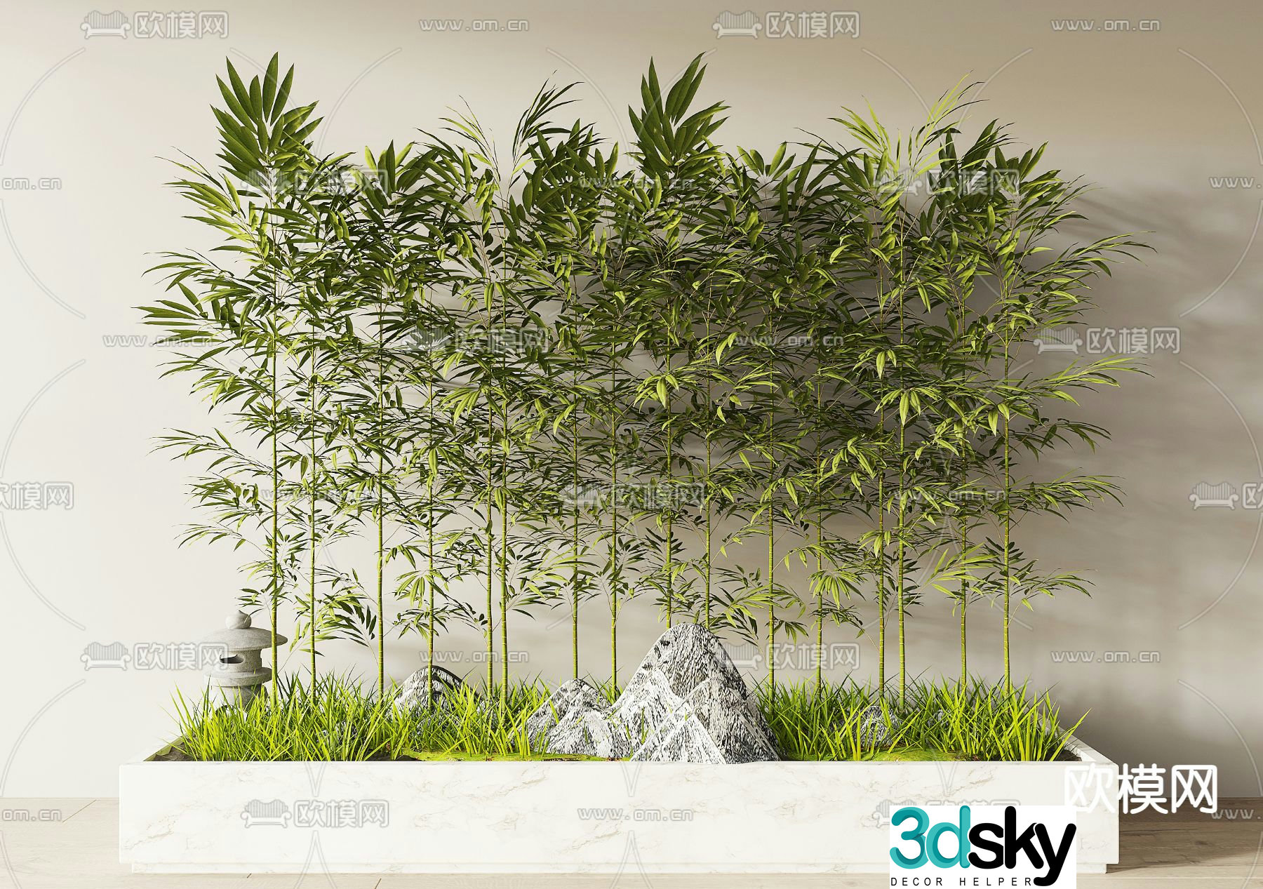 New Chinese style bamboo 3d model