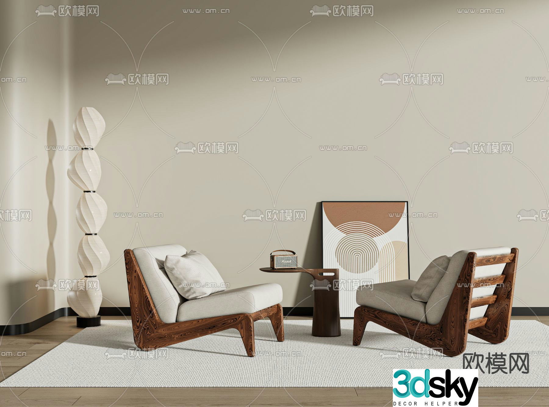 wabi-sabi lounge chair 3d model