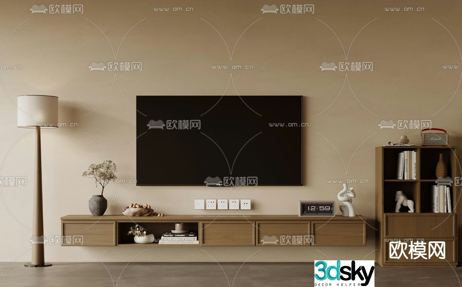 Medieval style TV cabinet 3D model