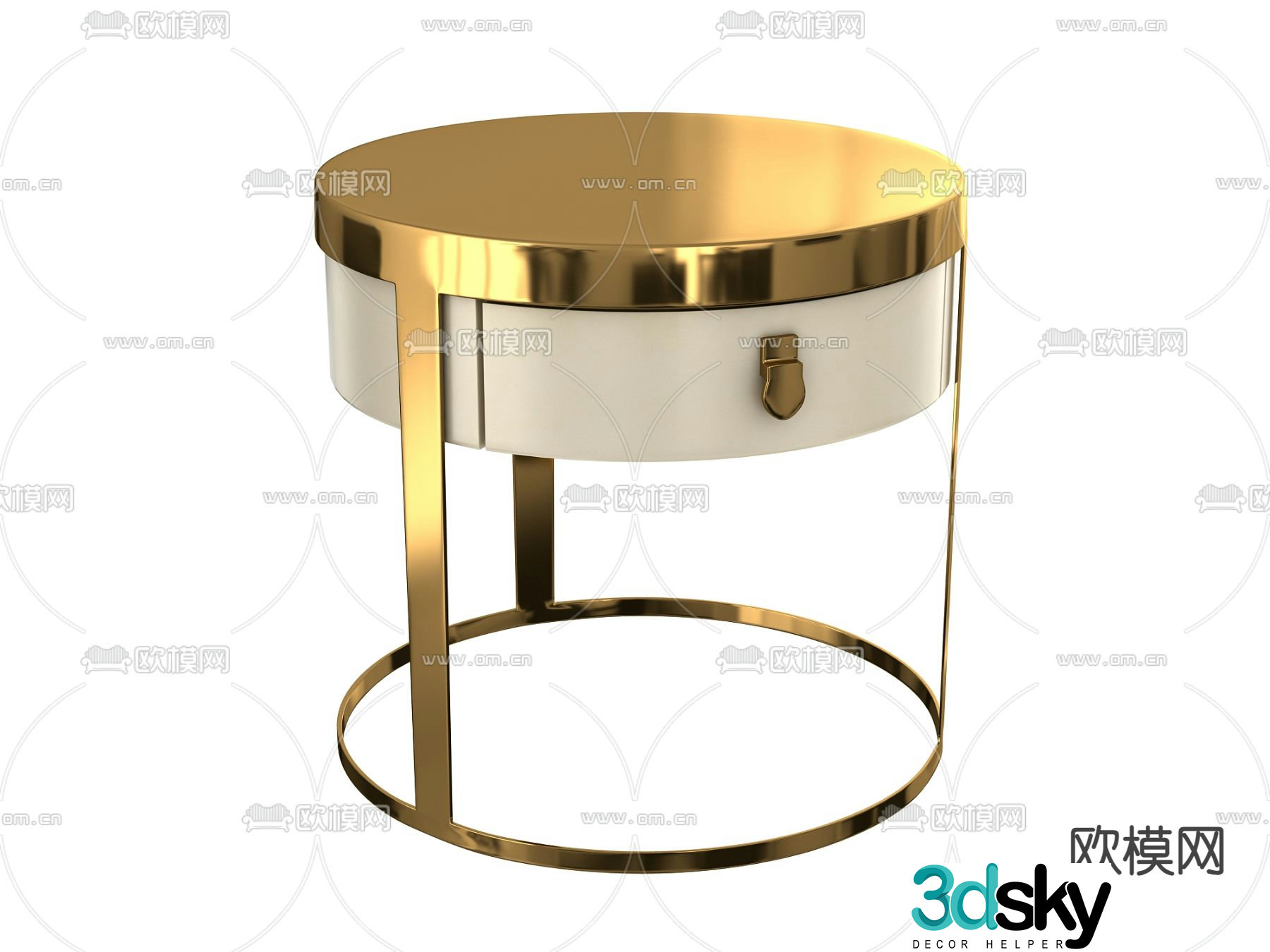 Light luxury bedside table 3D model