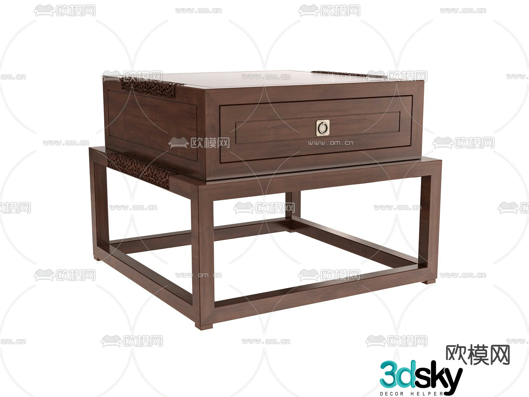 New Chinese style bedside table 3d model