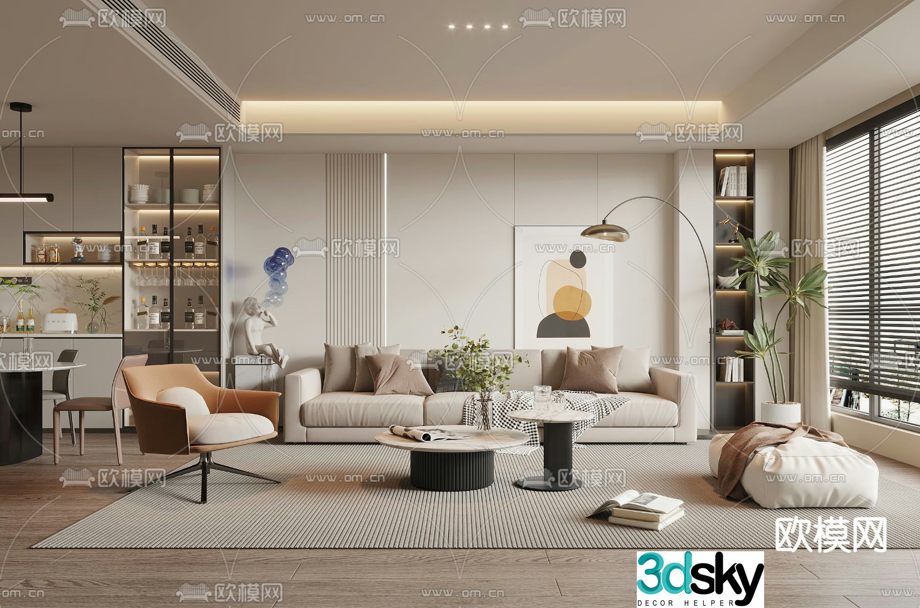 Modern living room 3d model