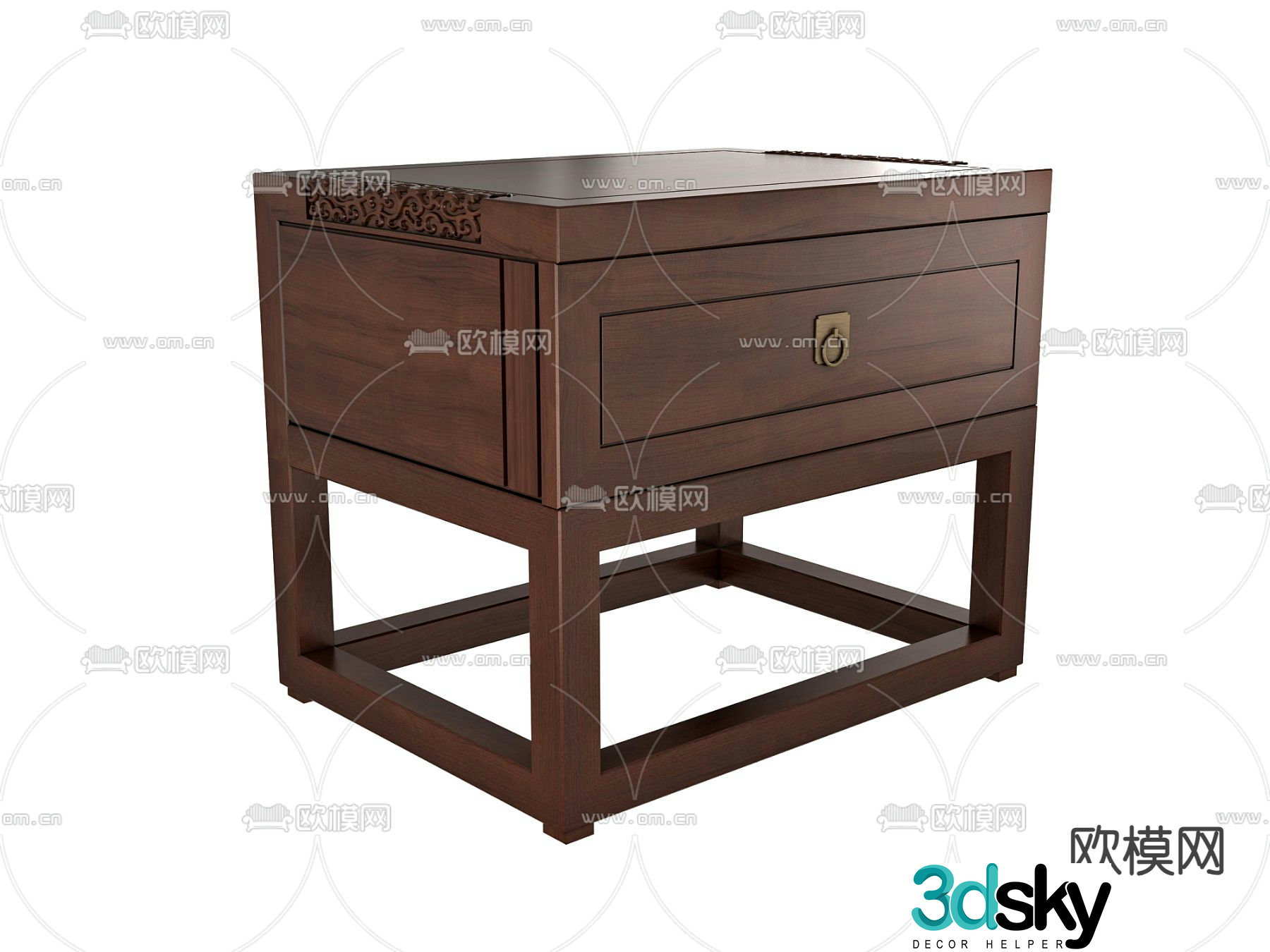 New Chinese style bedside table 3d model