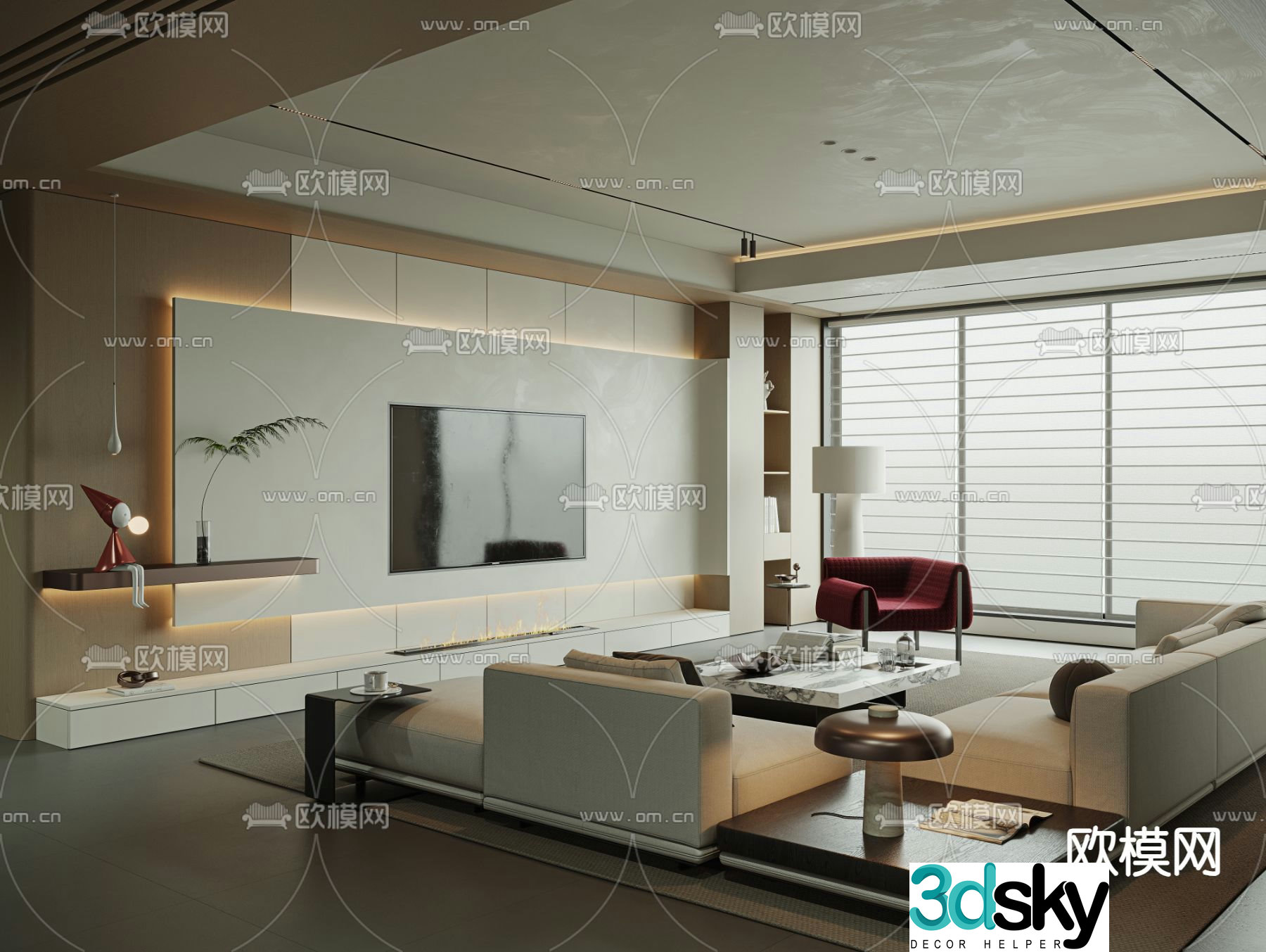 Modern living room 3d model