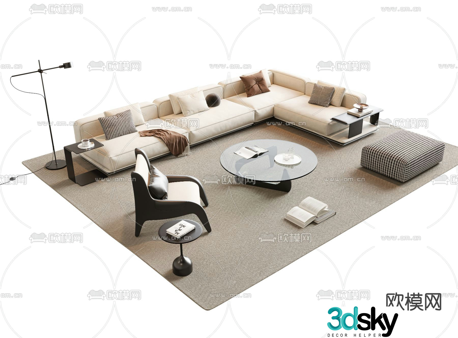 Sectional sofa corner sofa 3d model