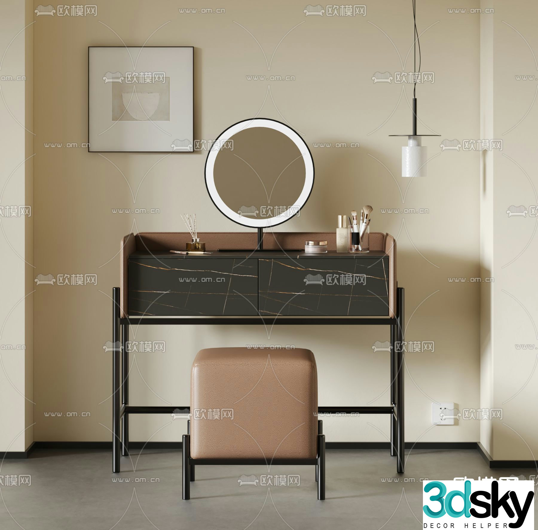 modern dressing table dressing table 3d model