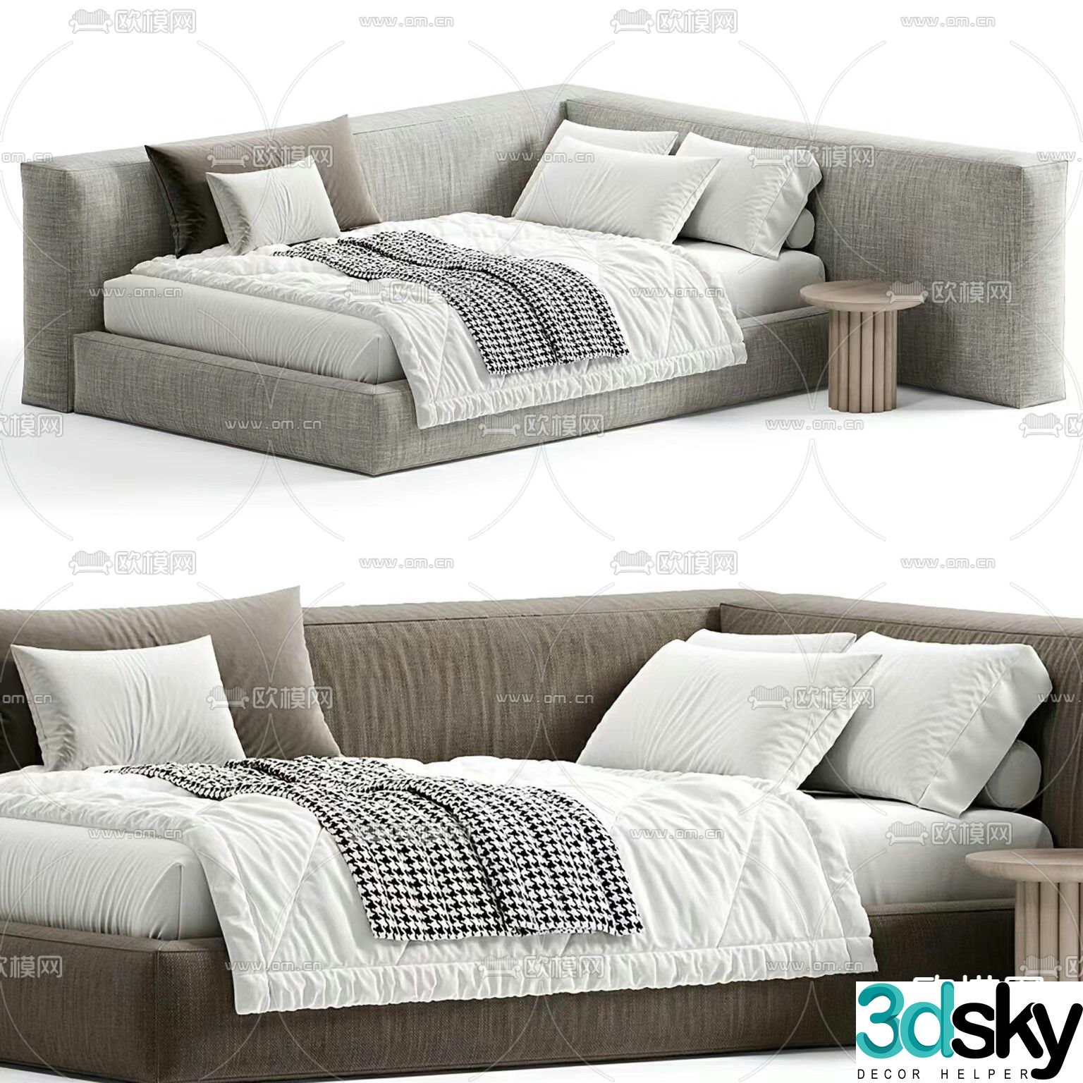 Boca mini bed single bed 3d model