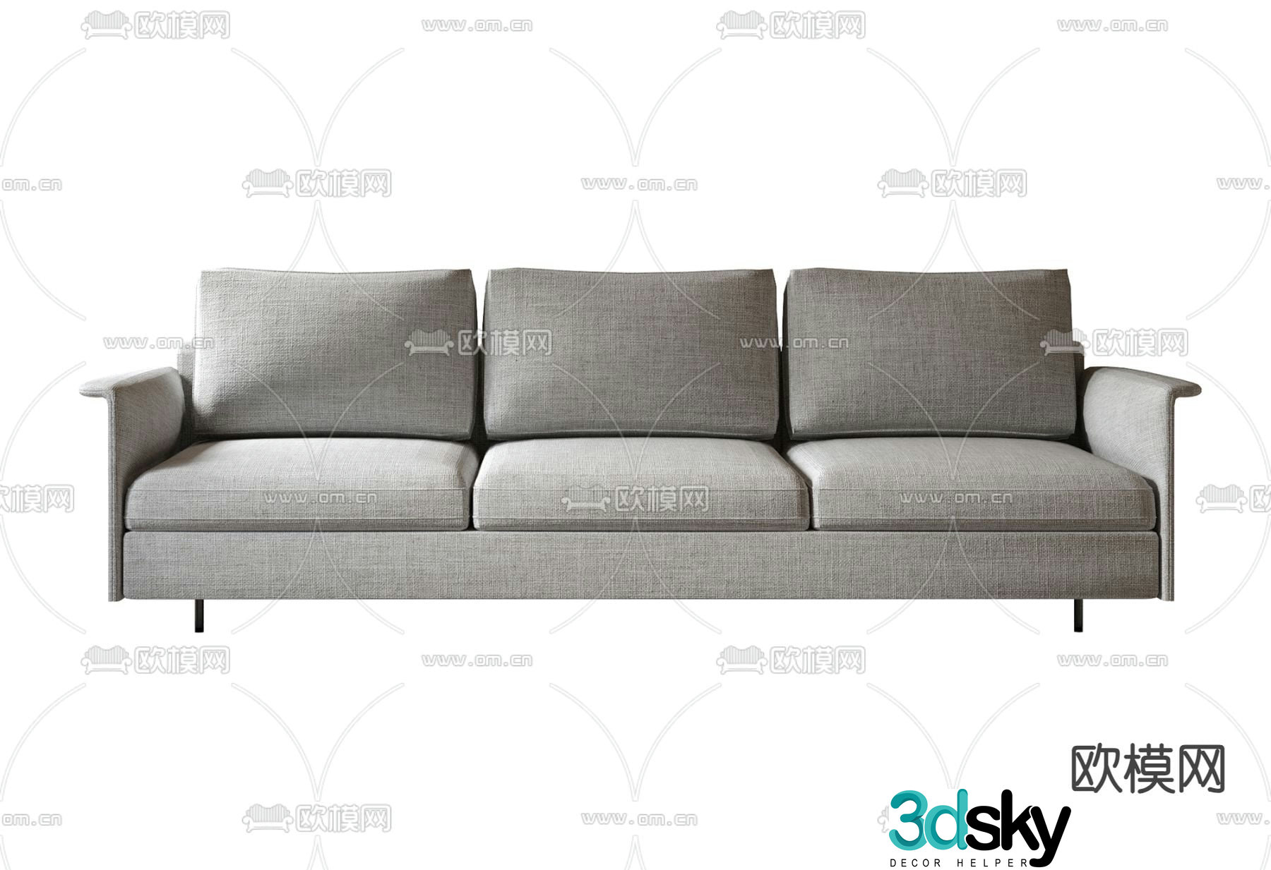 3D model of three seater sofa