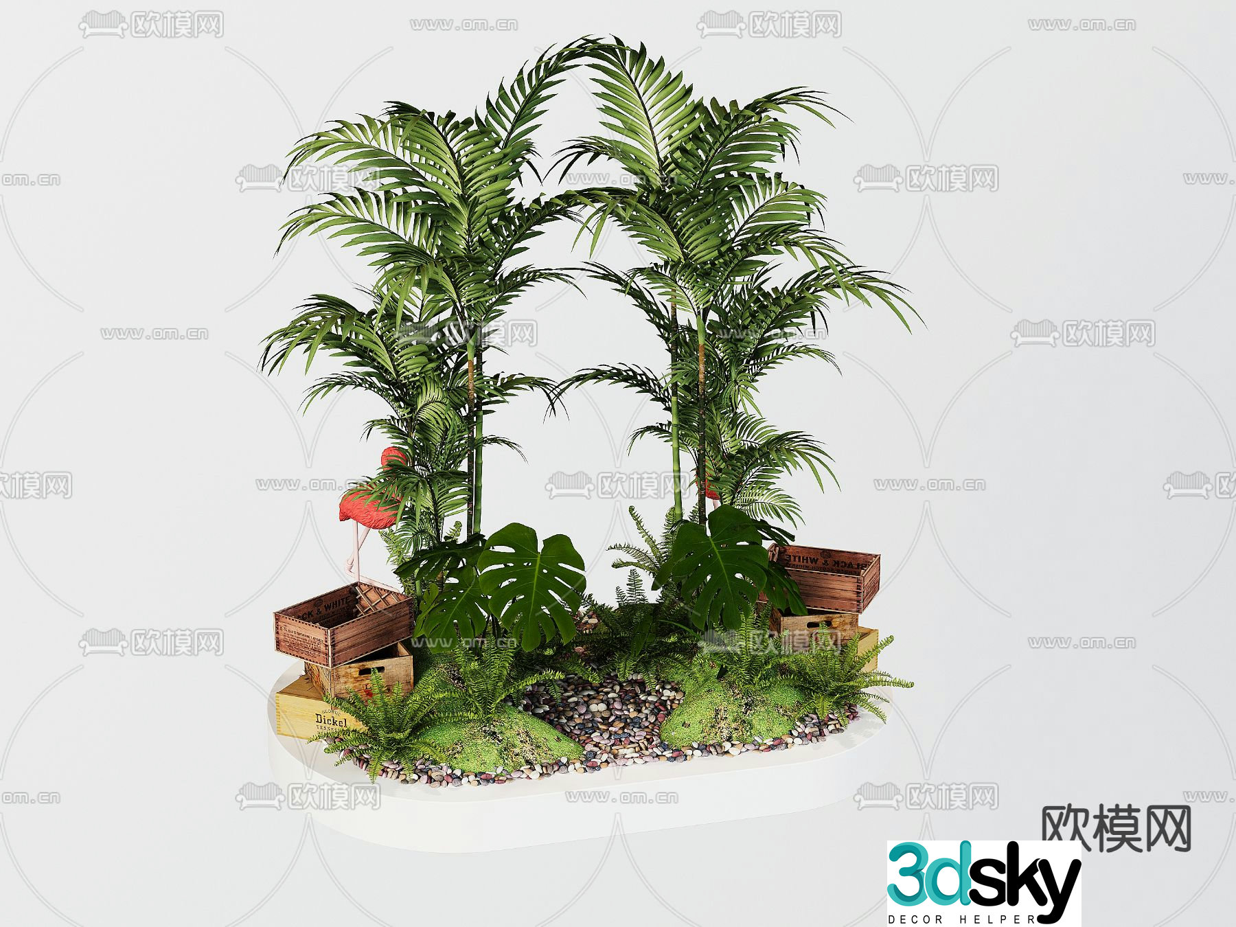 Green plants plant heap landscape sketch 3d model