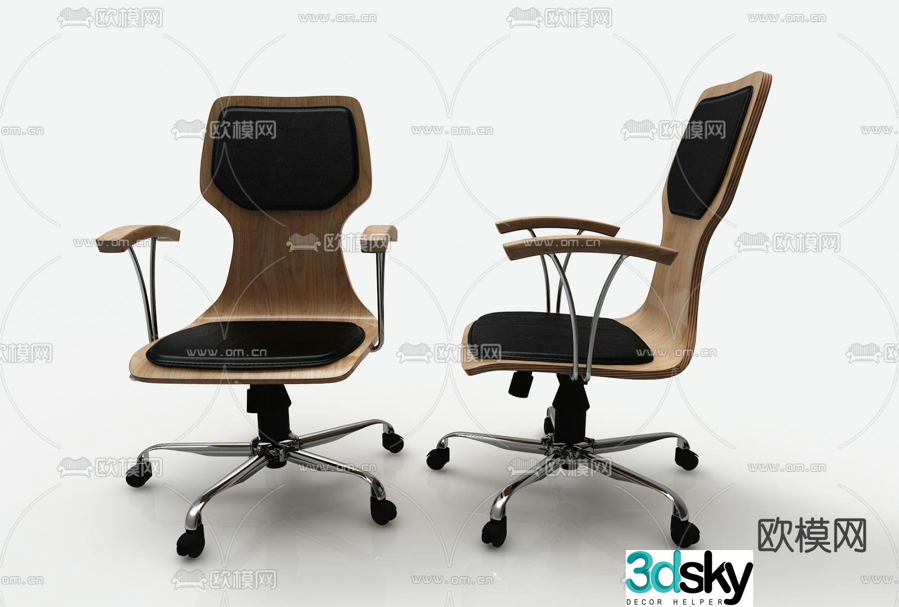 Modern single chair office chair training chair 3d model