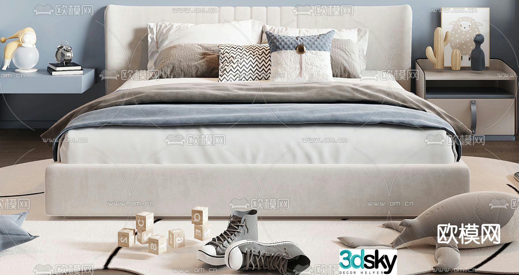 Modern children’s bed boy’s bed kid’s bed 3d model