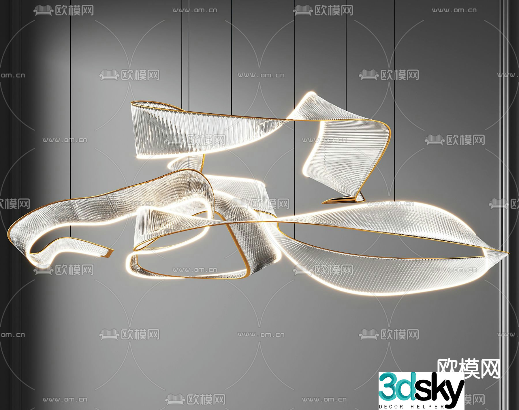 Modern chandelier crystal chandelier 3d model