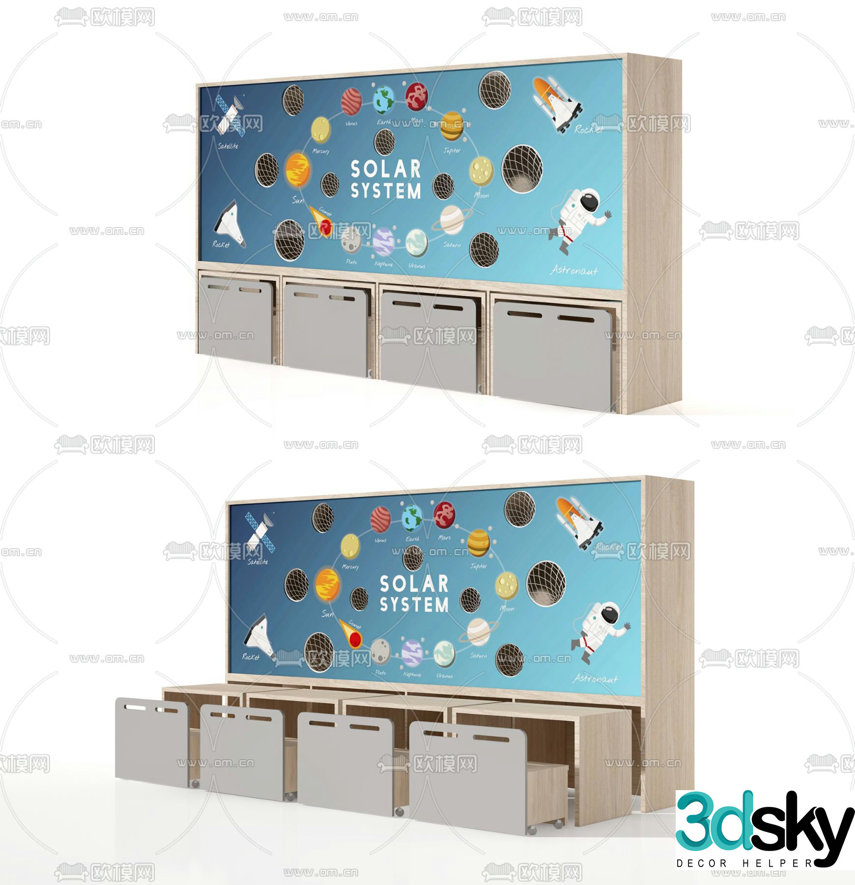 Children’s table and chair 3d model