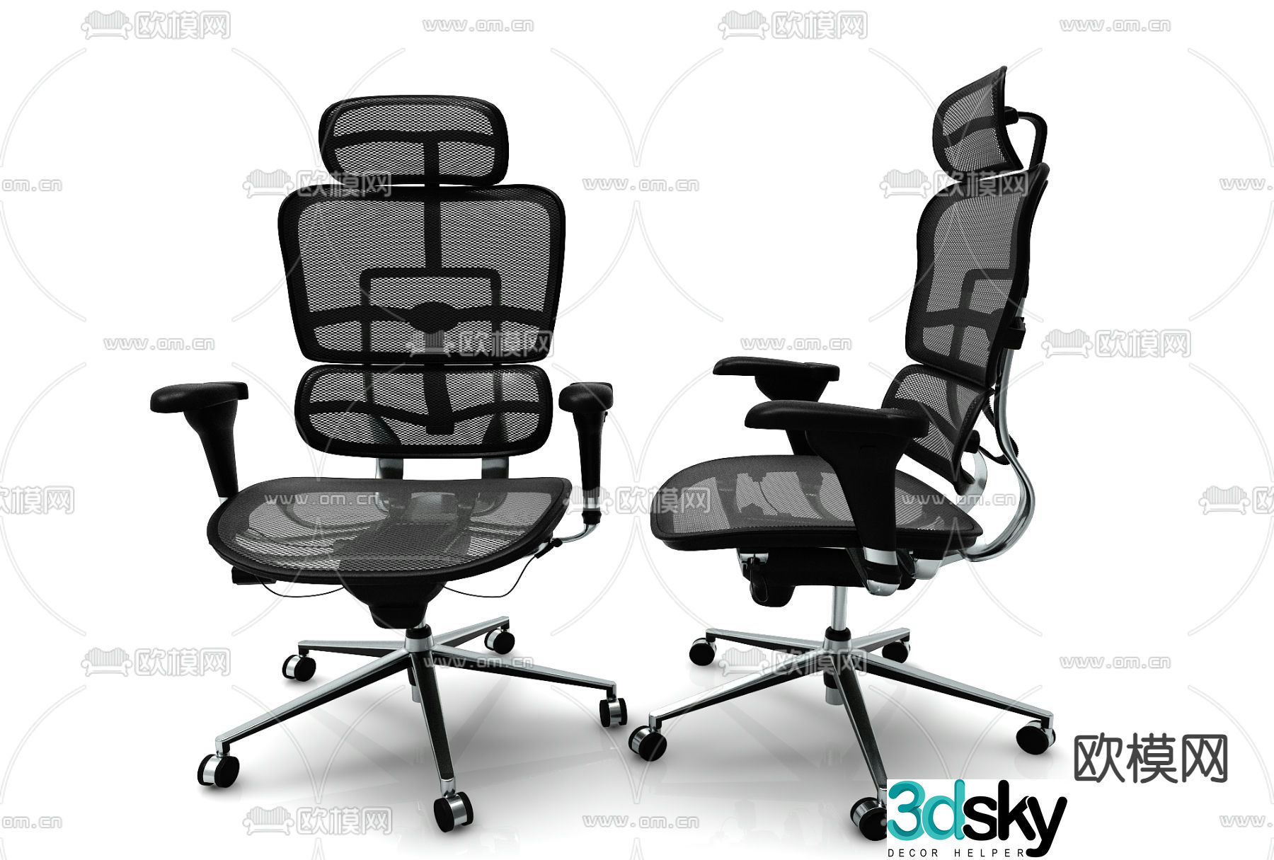 Modern single chair office chair training chair 3d model