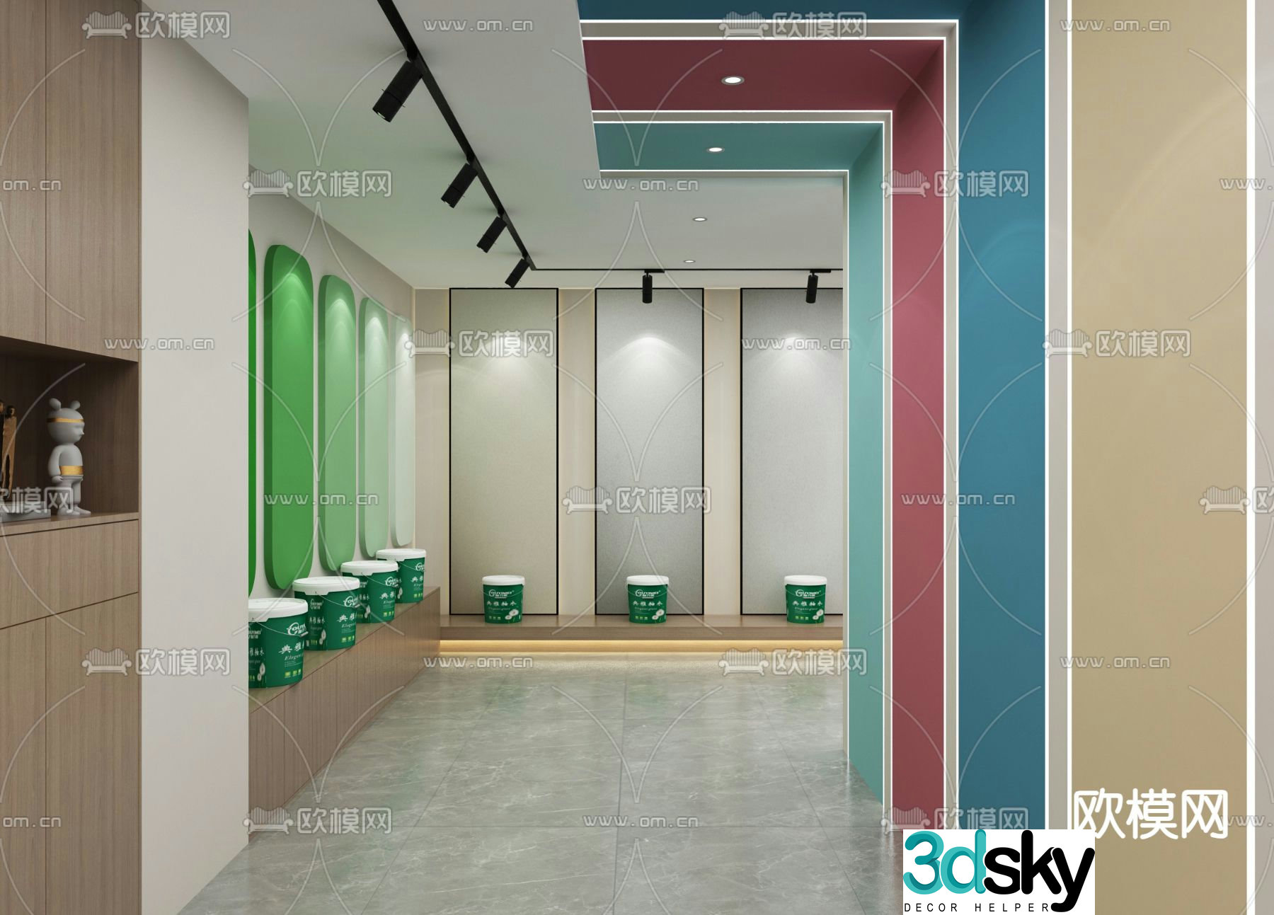 Modern store Paint shop 3d model
