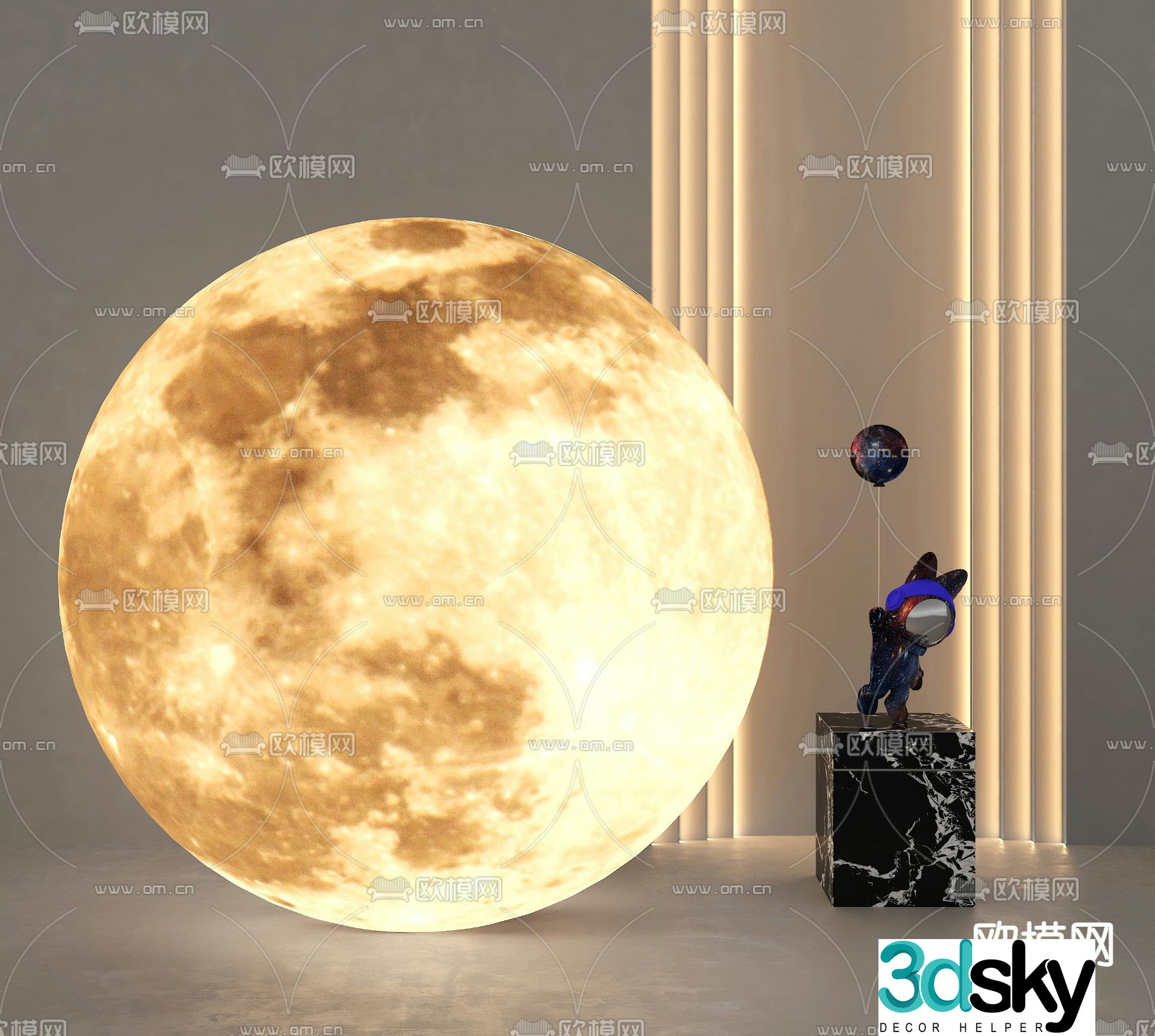 Space lamp moon lamp 3d model