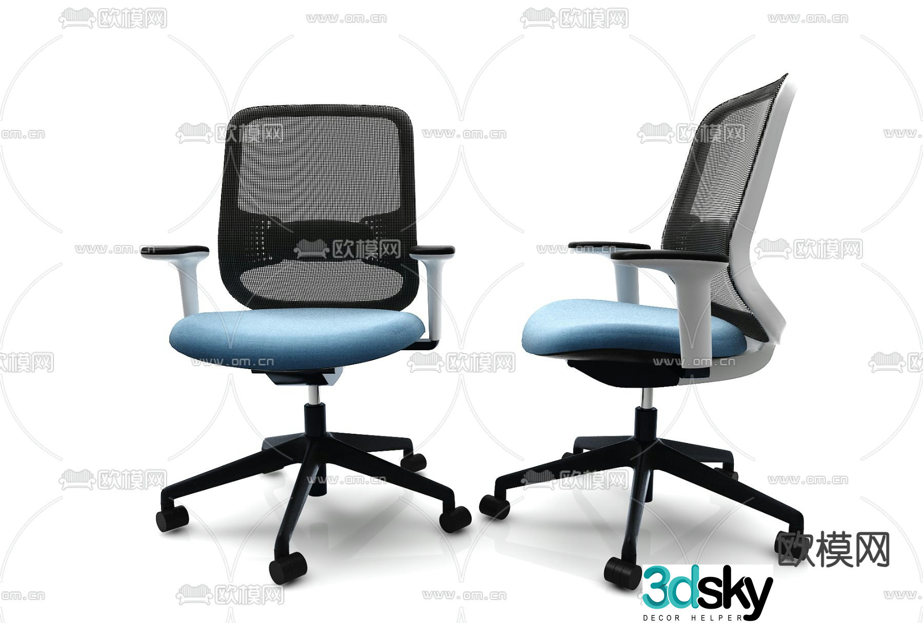 Modern single chair office chair training chair 3d model