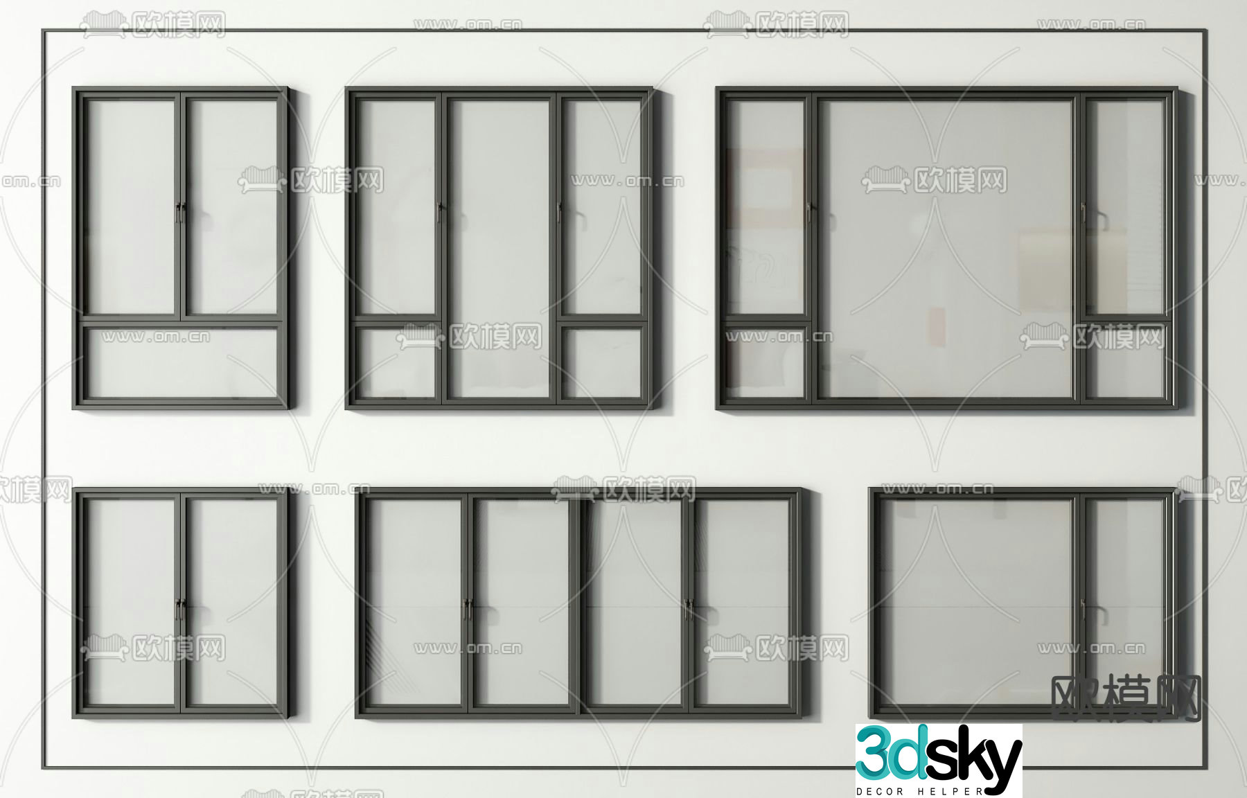 Window windows glass windows aluminum alloy window casement window bay window 3d model