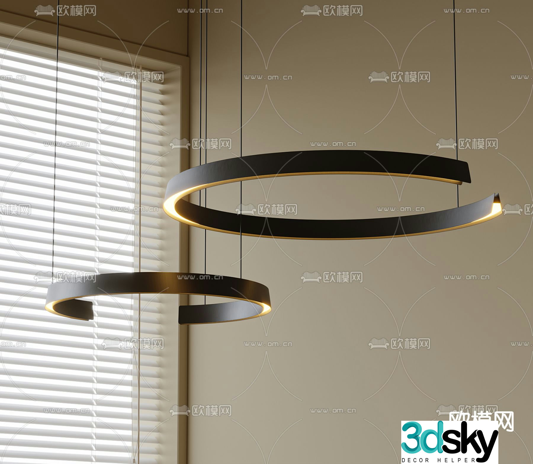 Modern chandelier metal chandelier 3d model