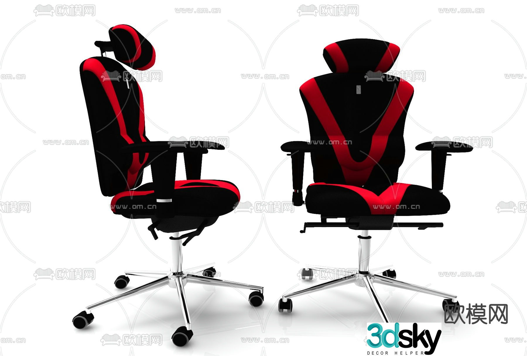 Modern single chair office chair training chair 3d model