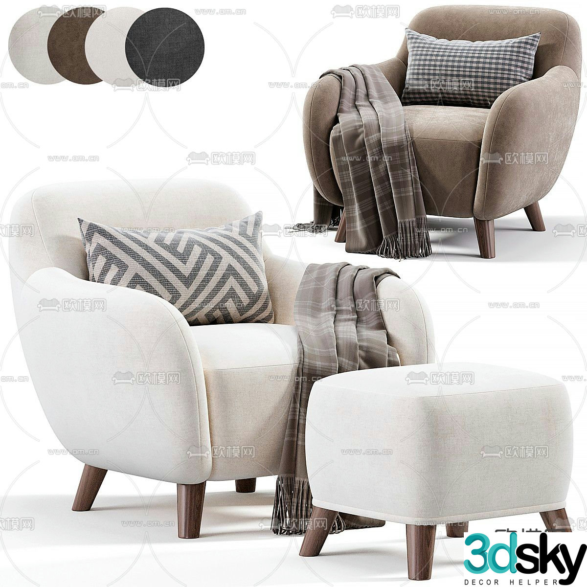 Sofa chair leisure chair 3d model