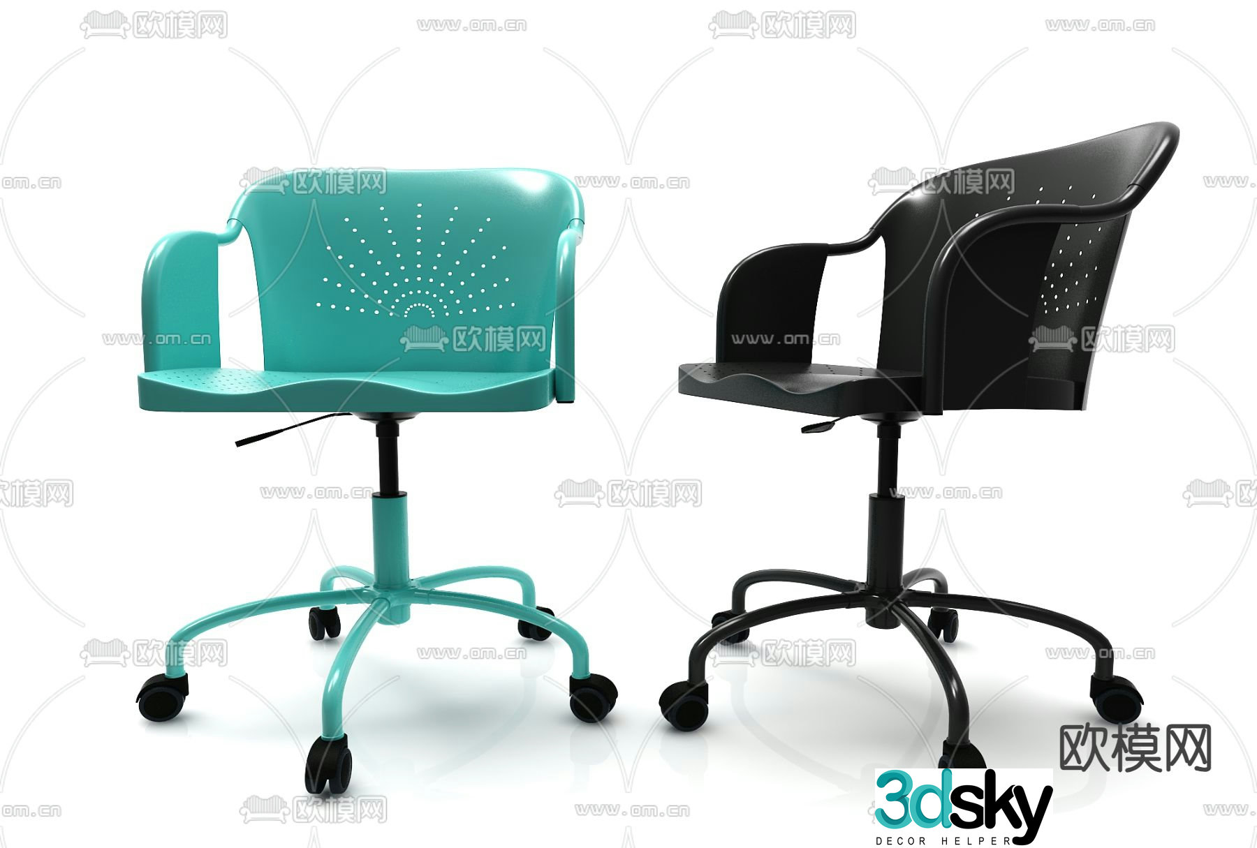 Modern chair single chair office chair training chair 3d model