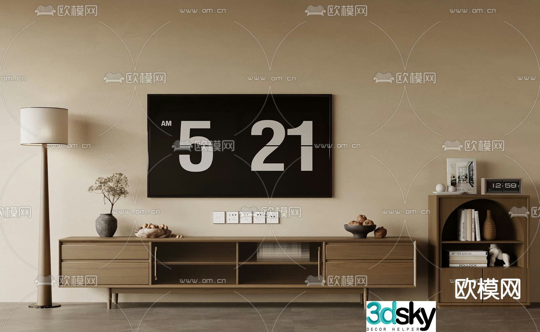 Medieval style TV cabinet 3D model