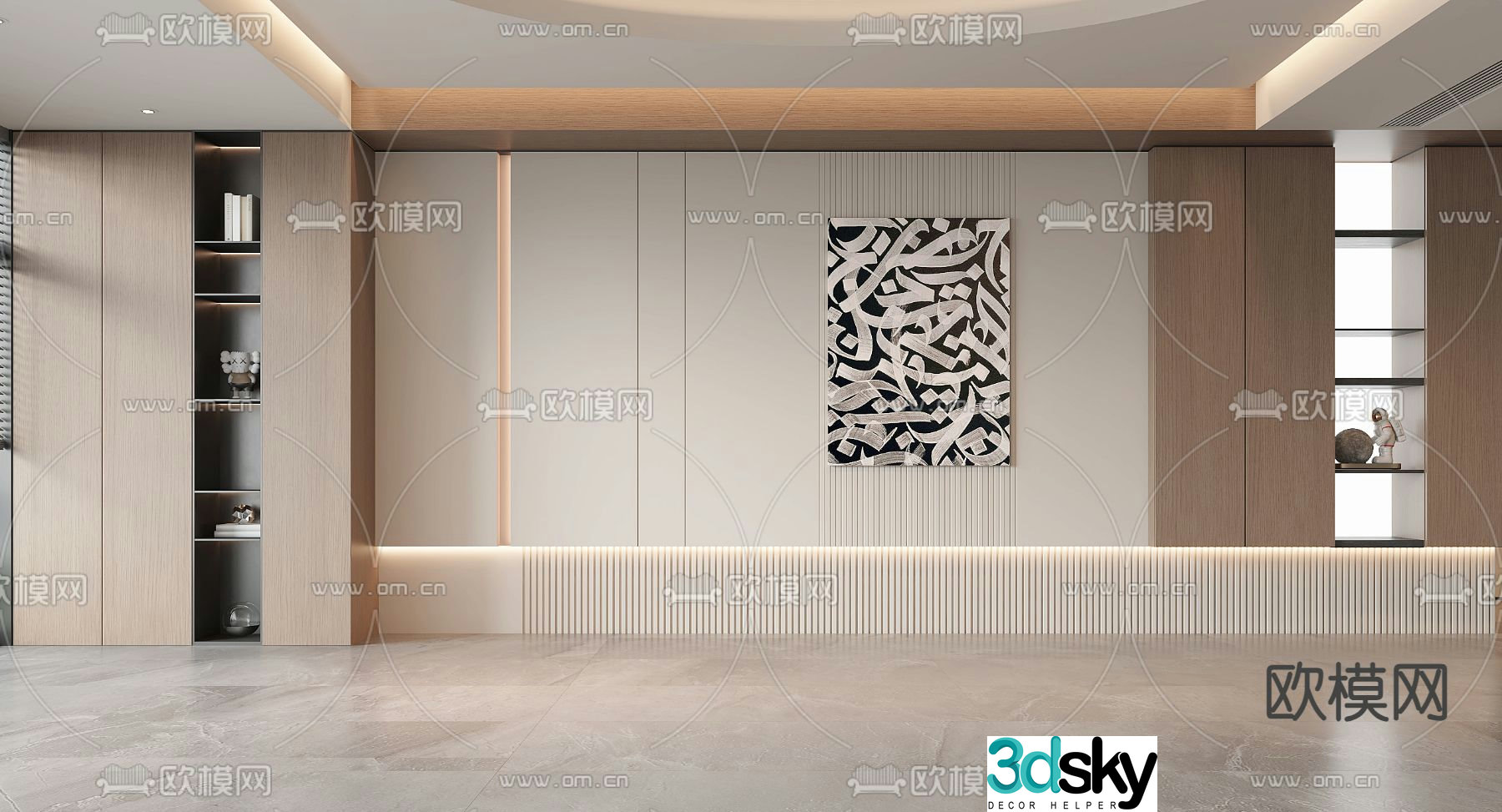 Sofa background wall model wall 3d model