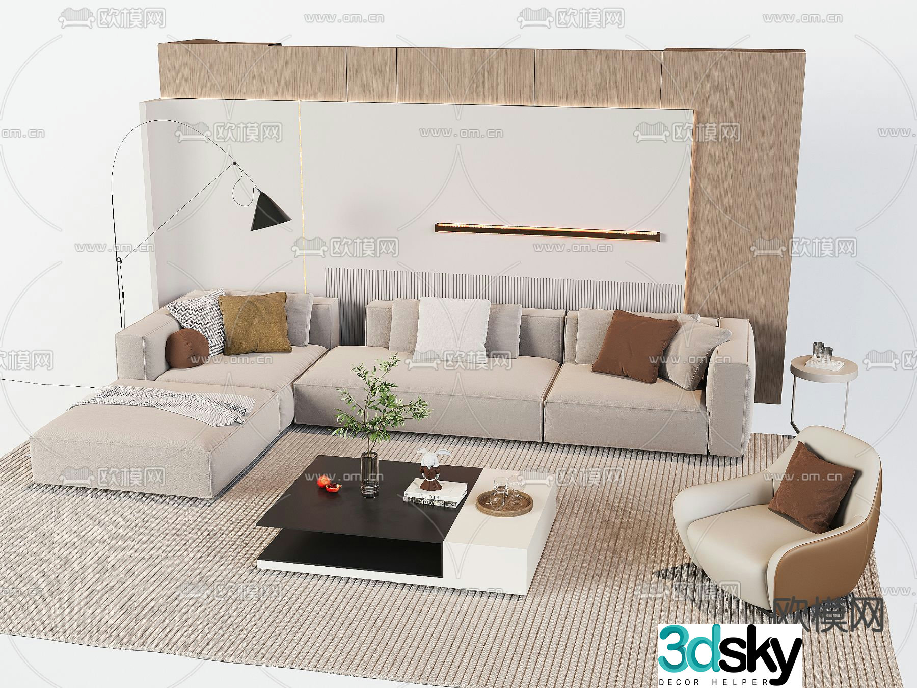 Modern sofa modular sofa corner sofa 3d model