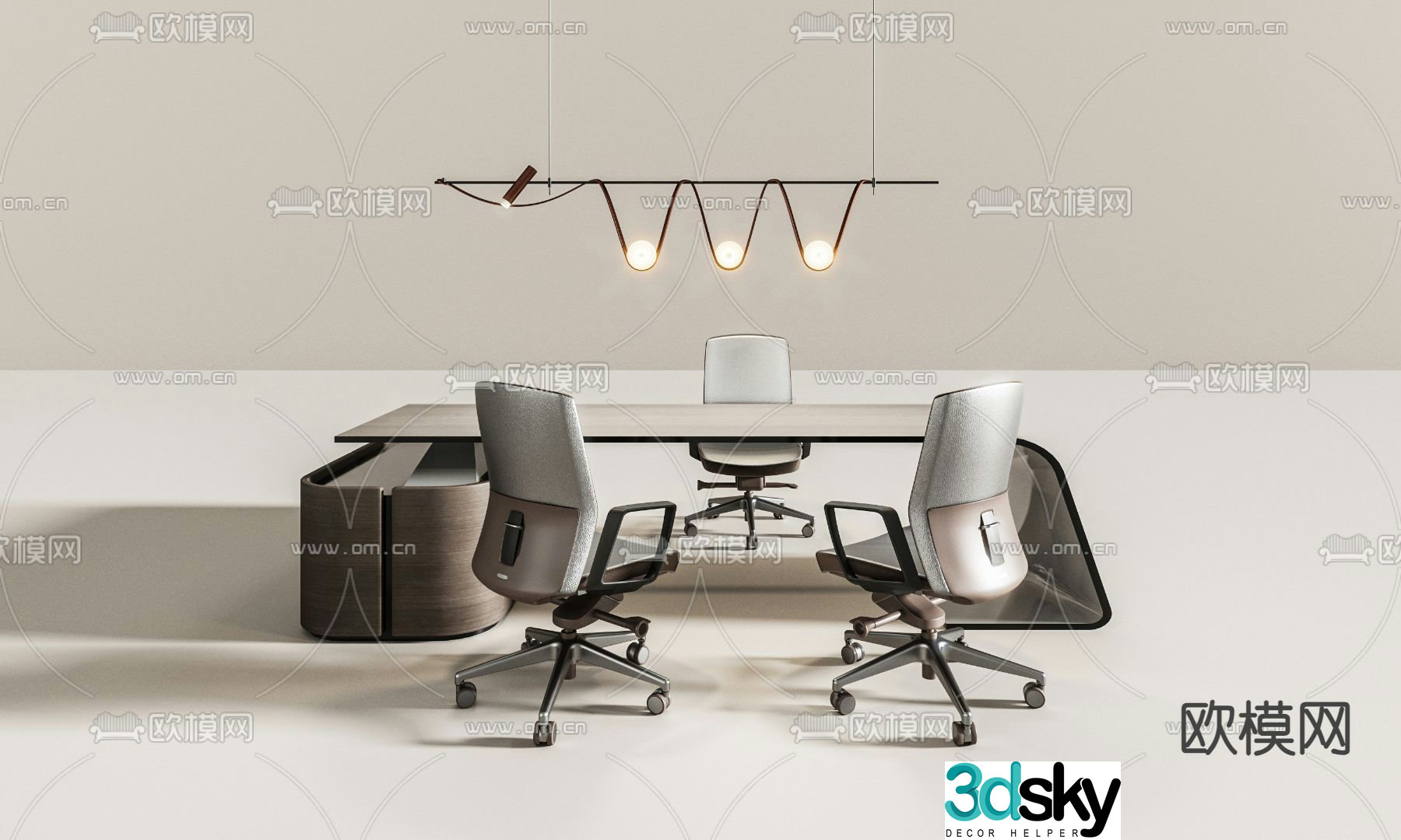 Desk desk desk boss desk 3d model