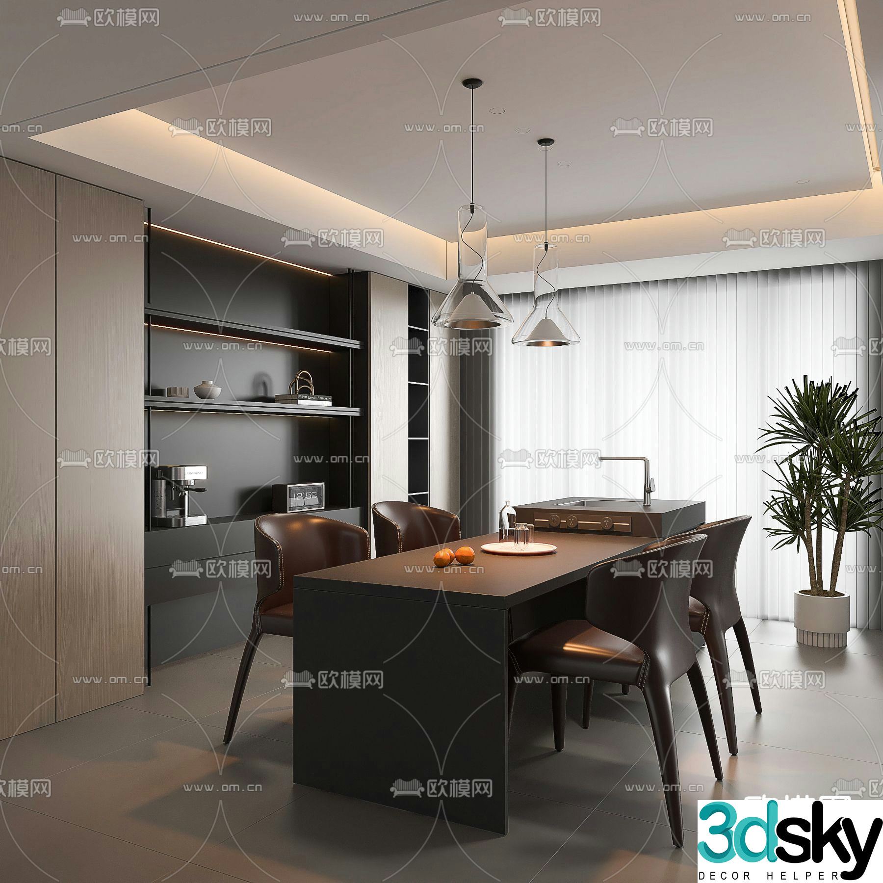 Modern restaurant 3d model